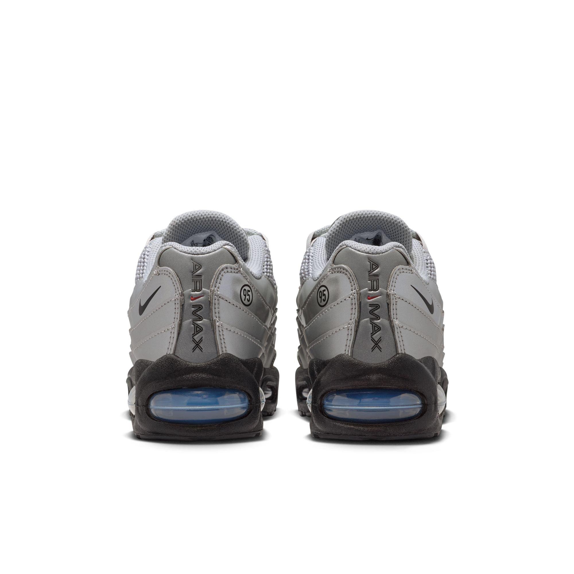 Nike Air Max 95 SE LTR Grade School Boys' "Metallic Silver/Black" Shoe