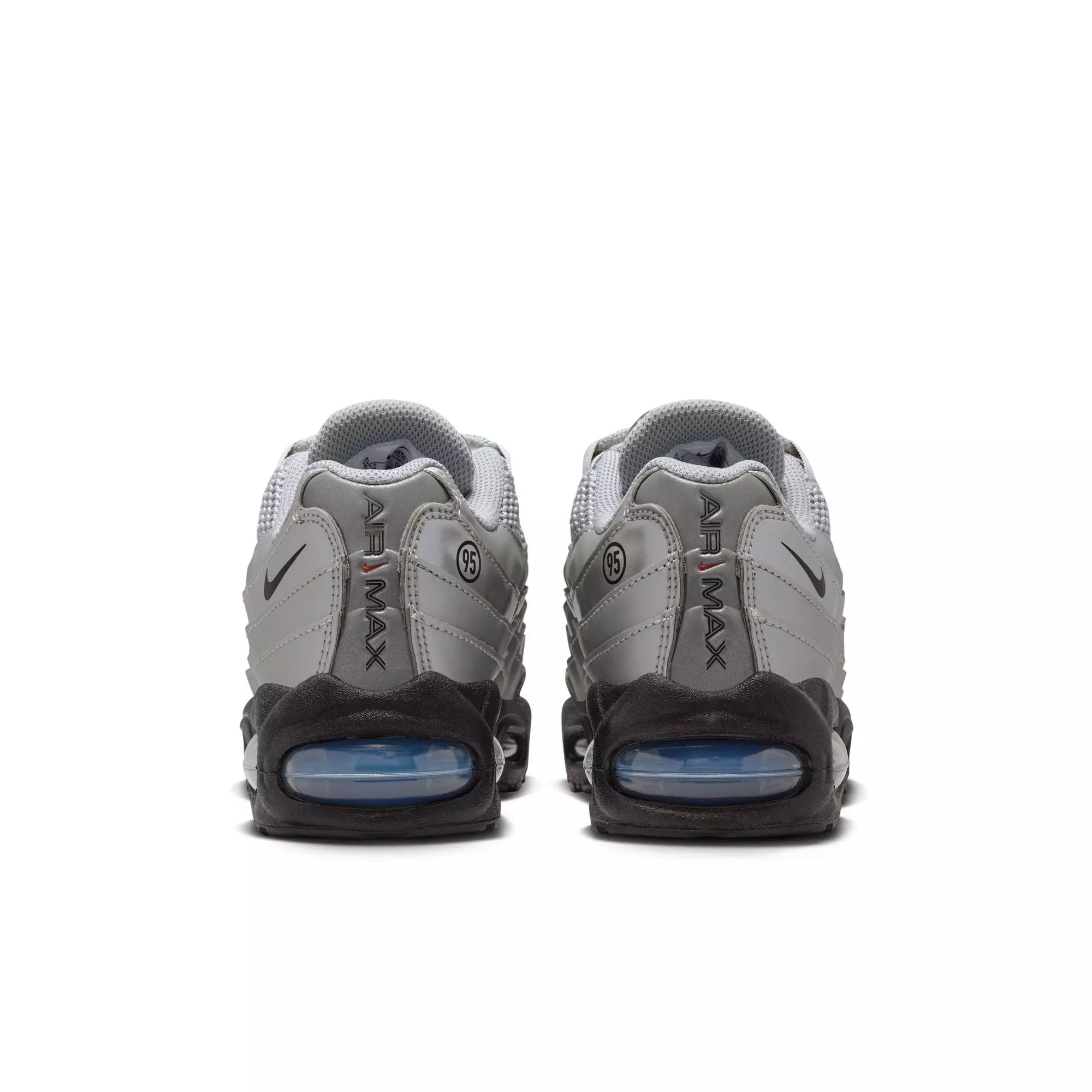 Nike Air Max 95 SE LTR "Metallic Silver/Black" Grade School Boys' Shoe - SILVER/BLACK