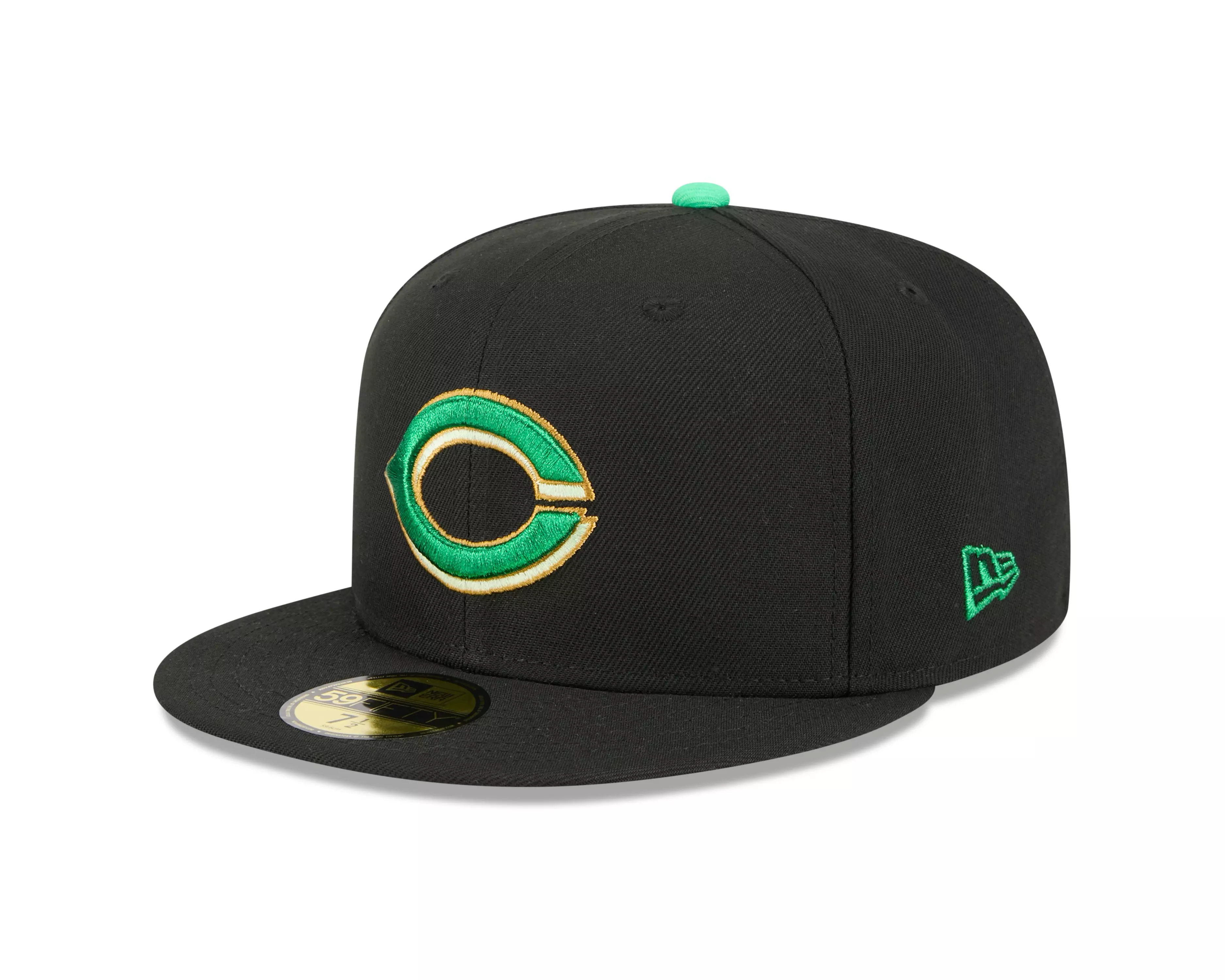 New Era Cincinnati Reds 59FIFTY St. Paddy's Fitted Hat-Black/Green - BLACK/GREEN