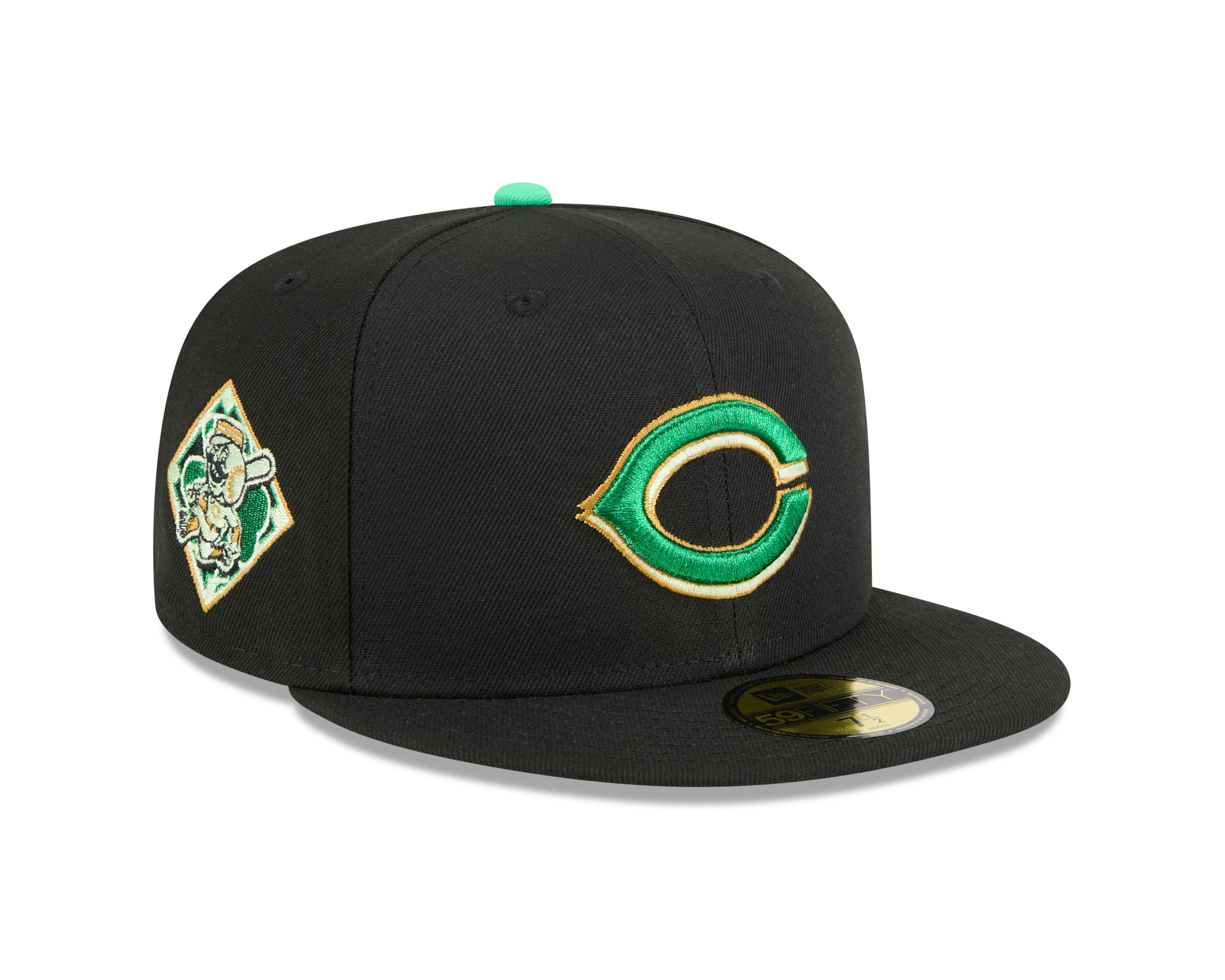 New Era Cincinnati Reds 59FIFTY St. Paddy's Fitted Hat-Black/Green - BLACK/GREEN Thumbnail View 2