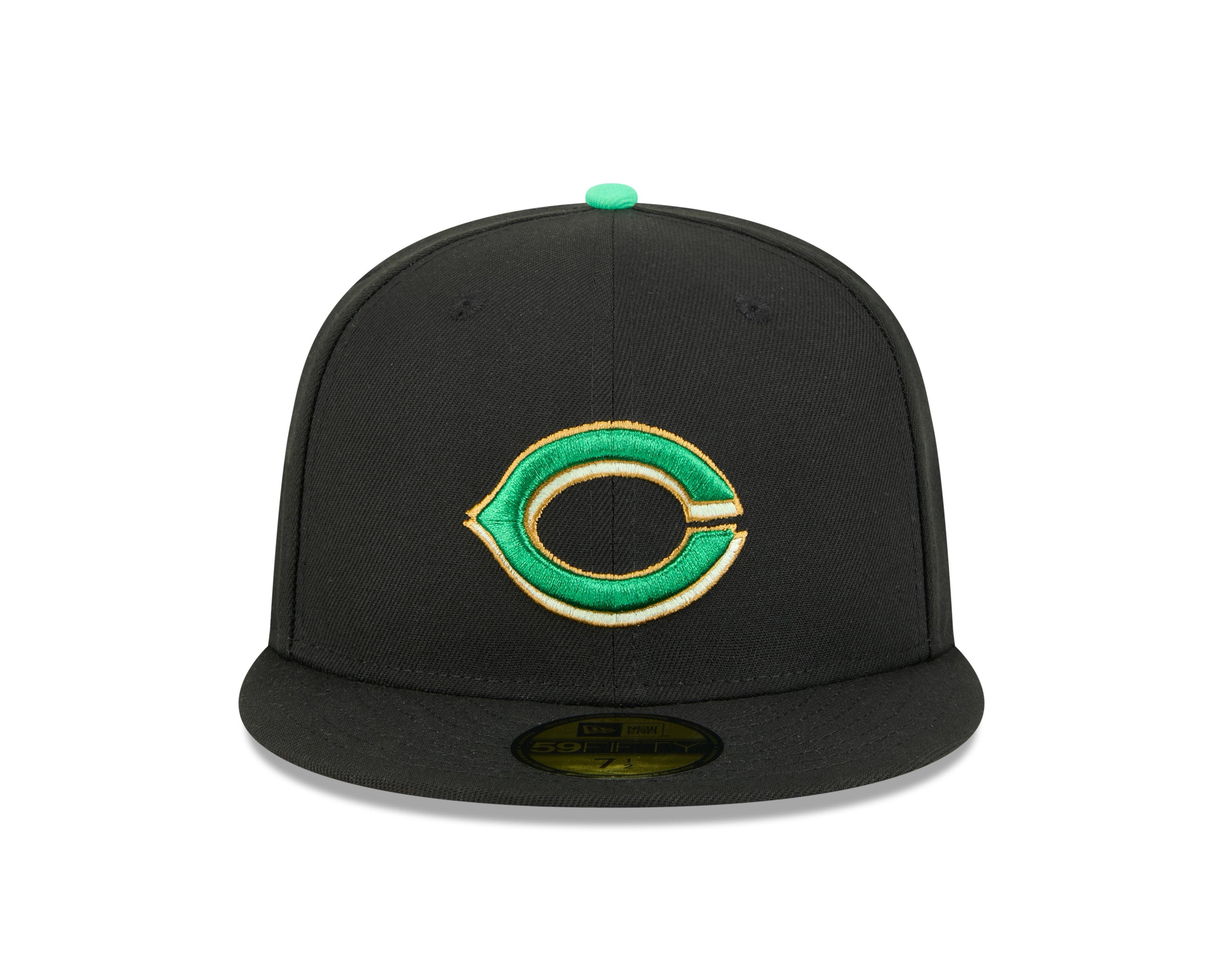 New Era Cincinnati Reds 59FIFTY St. Paddy's Fitted Hat-Black/Green - BLACK/GREEN Thumbnail View 3