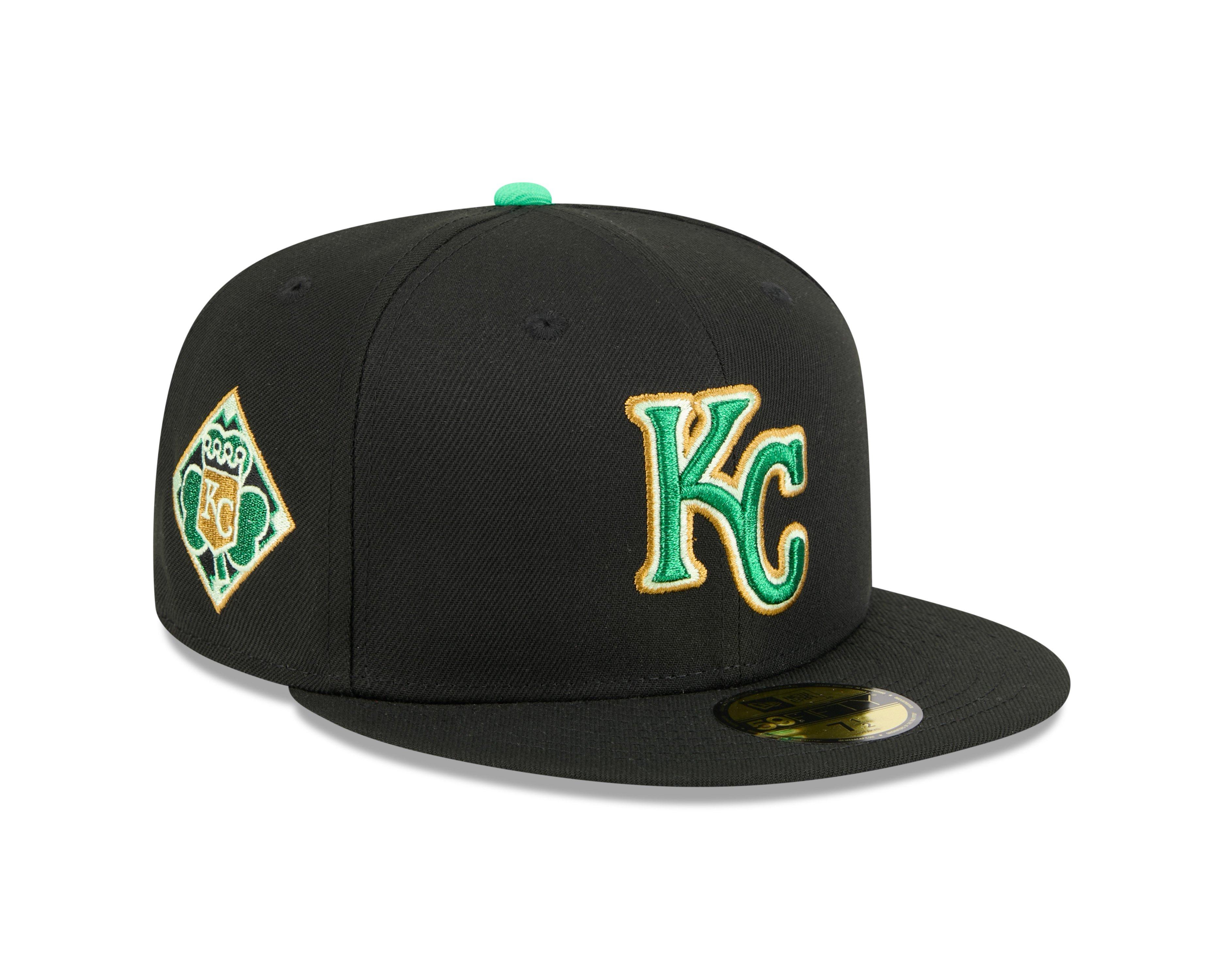 New Era Kansas City Royals 59FIFTY St. Paddy's Fitted Hat-Black/Green - BLACK/GREEN Thumbnail View 2