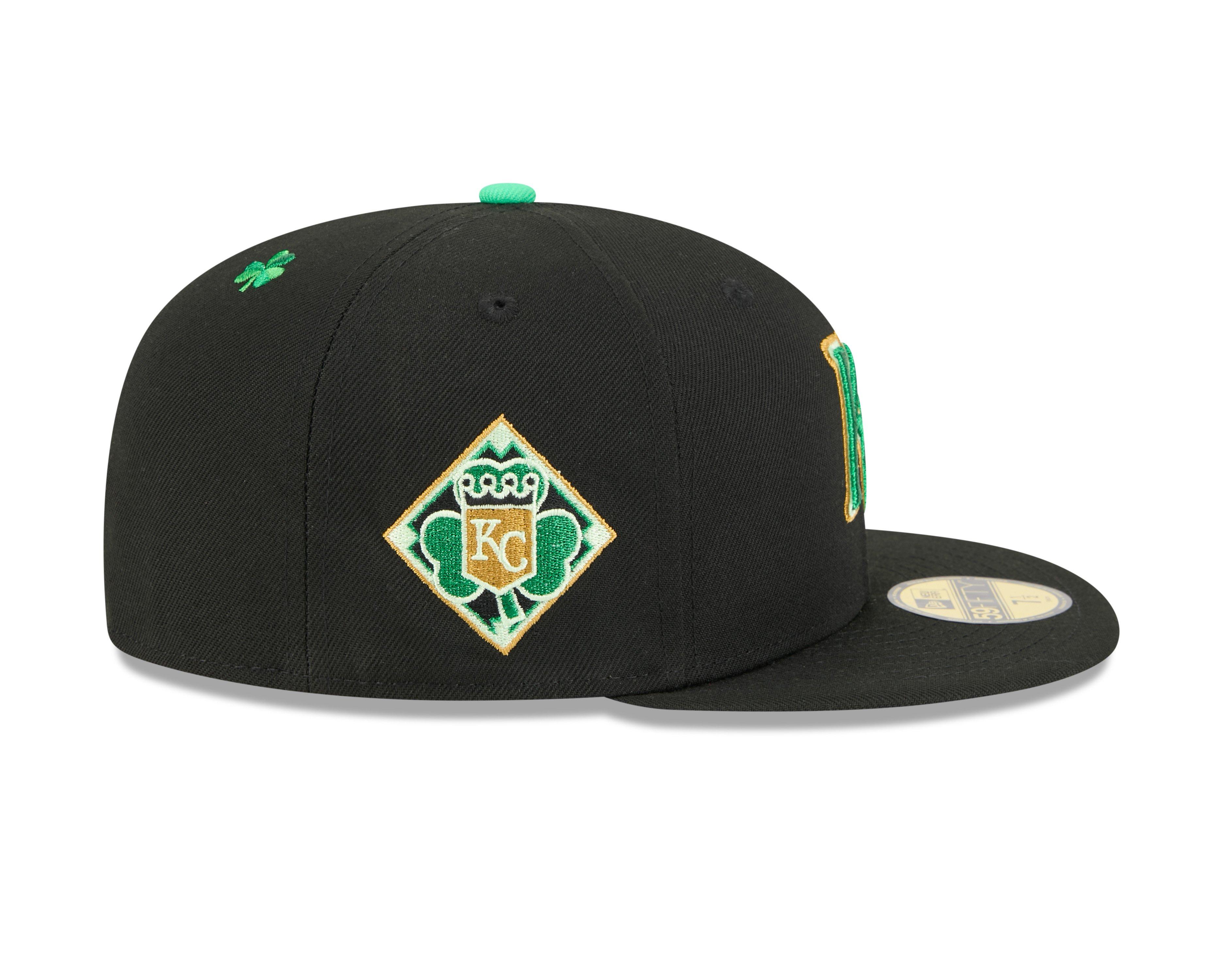 New Era Kansas City Royals 59FIFTY St. Paddy's Fitted Hat-Black/Green - BLACK/GREEN Thumbnail View 6