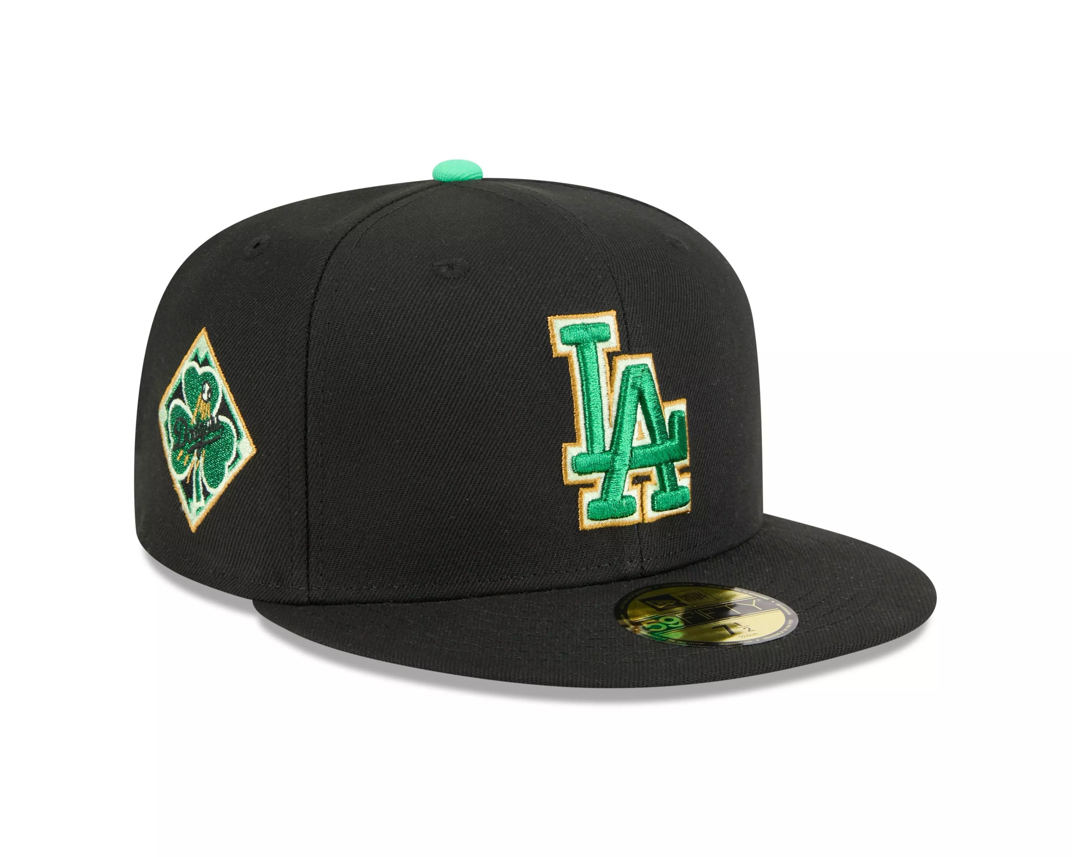 New Era Los Angeles Dodgers 59FIFTY St. Paddy's Fitted Hat-Black/Green - BLACK/GREEN