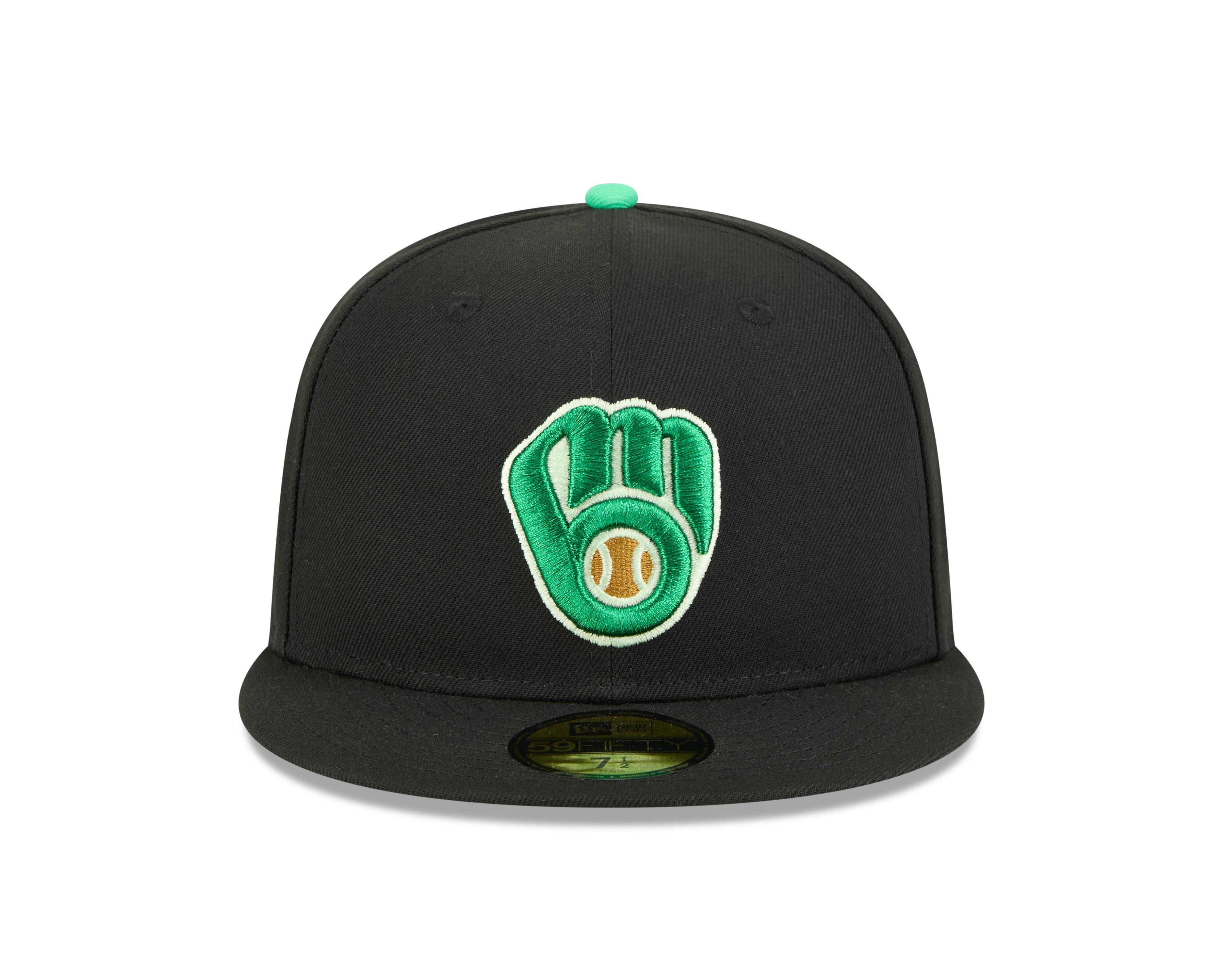 New Era Milwaukee Brewers 59FIFTY St. Paddy's Fitted Hat-Black/Green