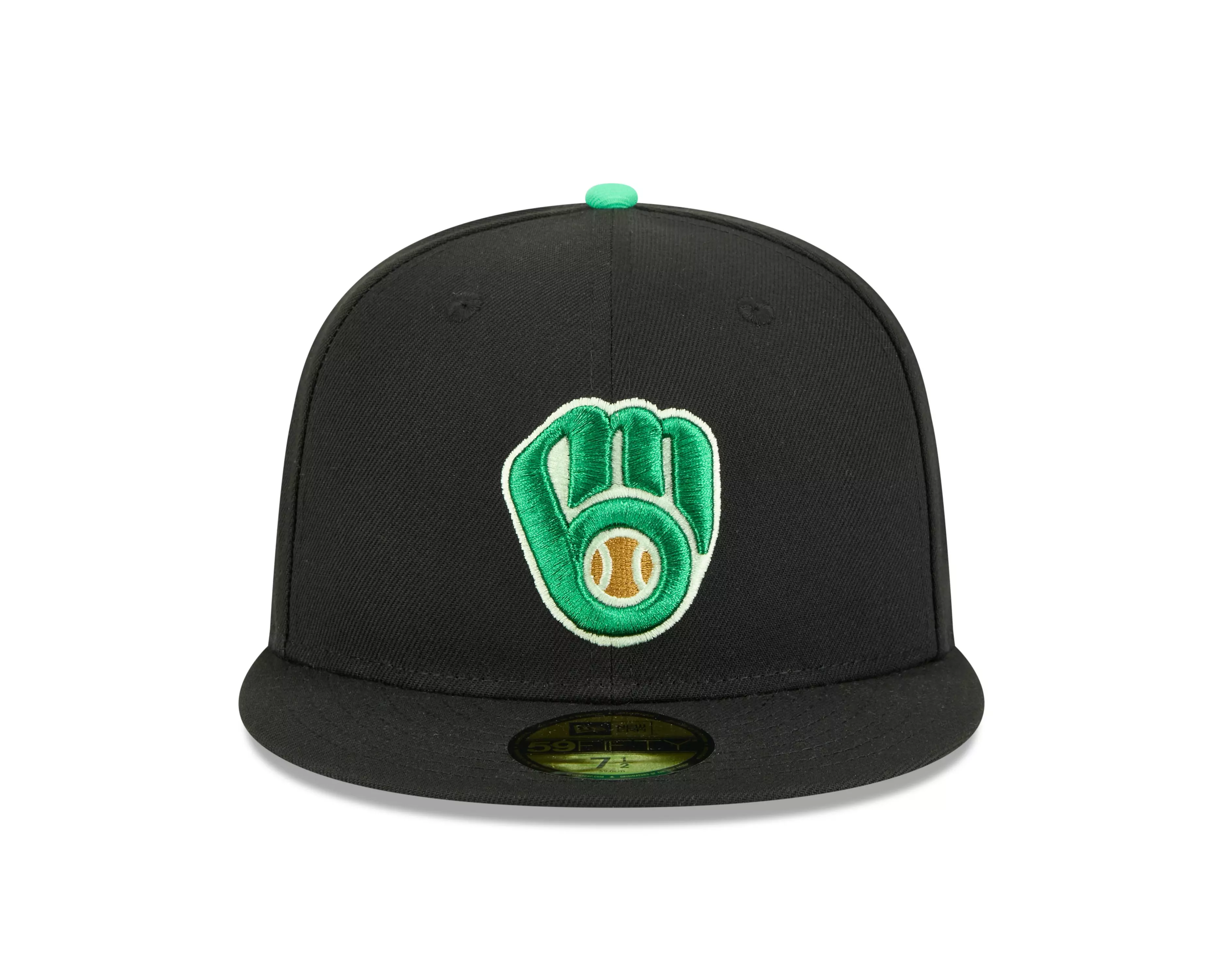 New Era Milwaukee Brewers 59FIFTY St. Paddy's Fitted Hat-Black/Green - BLACK/GREEN