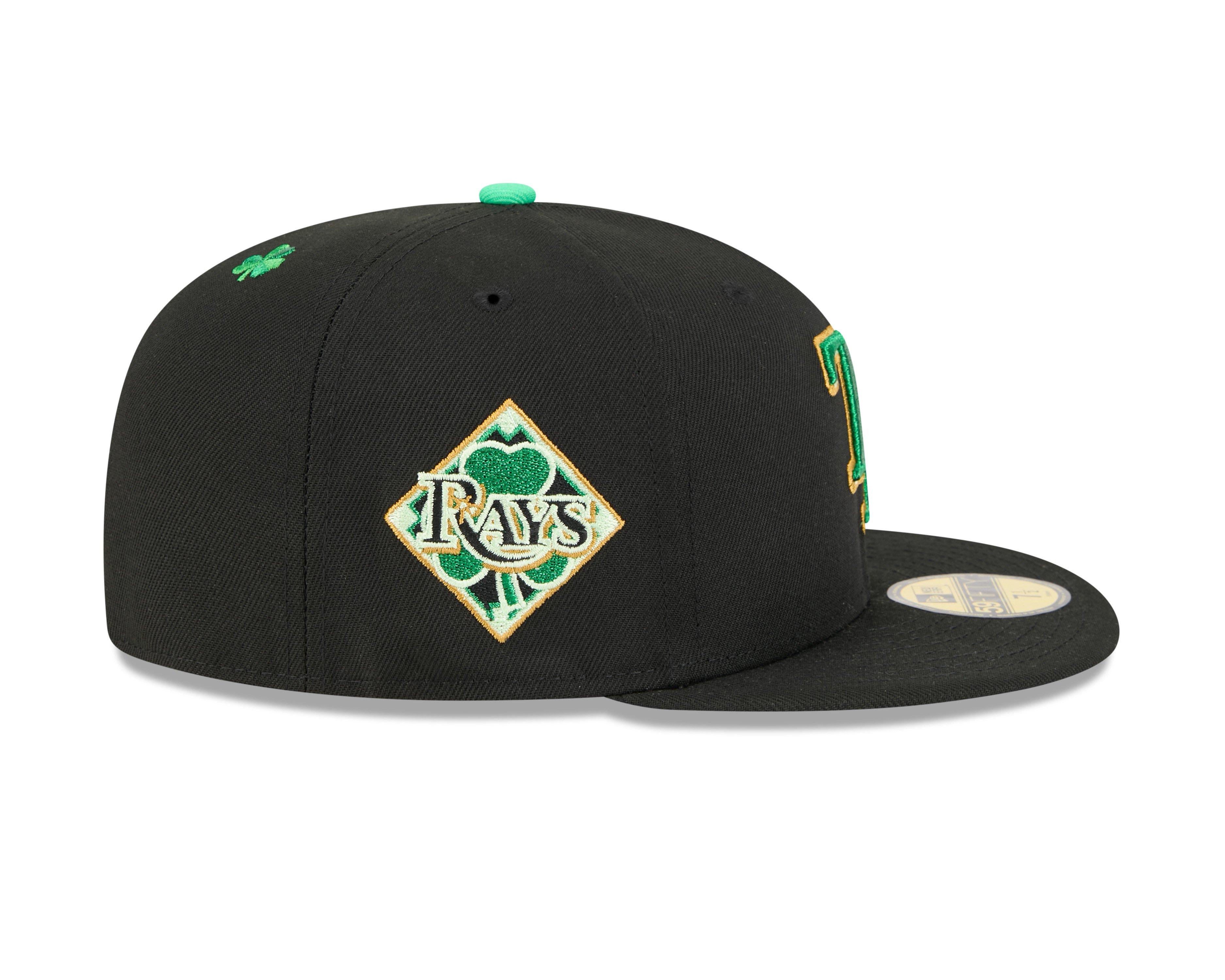 New Era Tampa Bay Rays 59FIFTY St. Paddy's Fitted Hat-Black/Green - BLACK/GREEN Thumbnail View 6