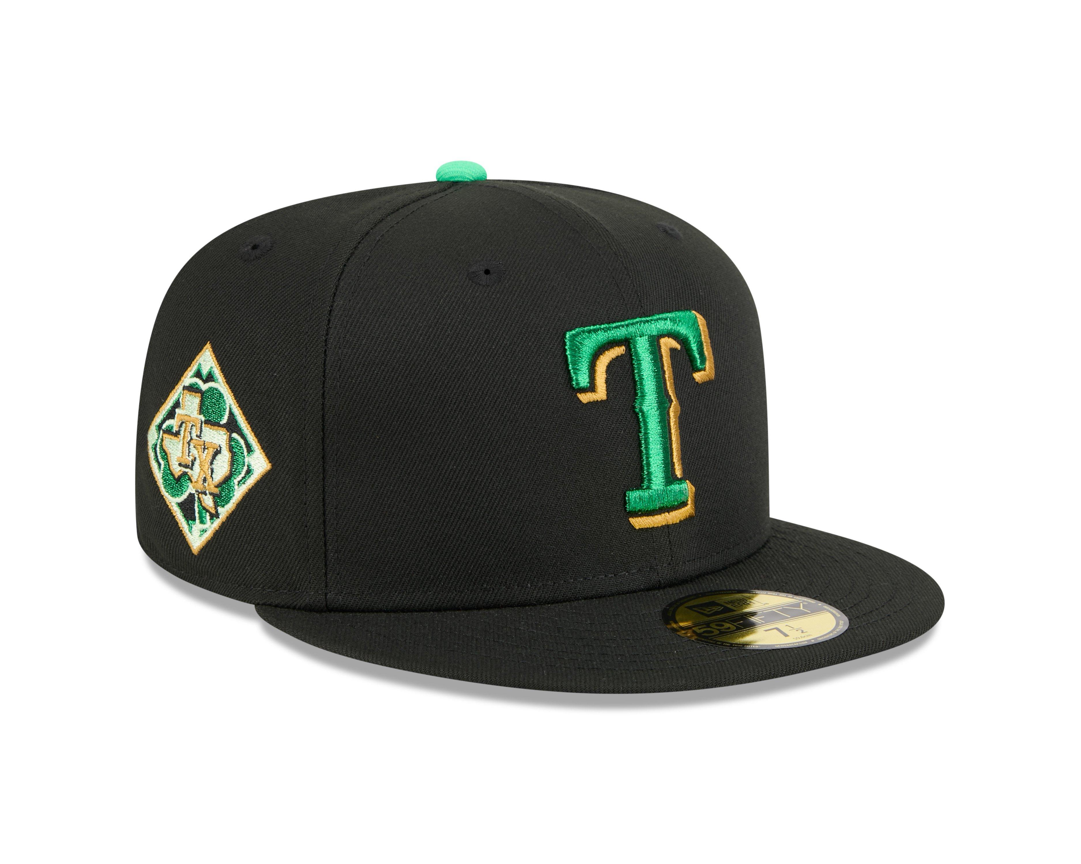 New Era Texas Rangers 59FIFTY St. Paddy's Fitted Hat-Black/Green - BLACK/GREEN Thumbnail View 2