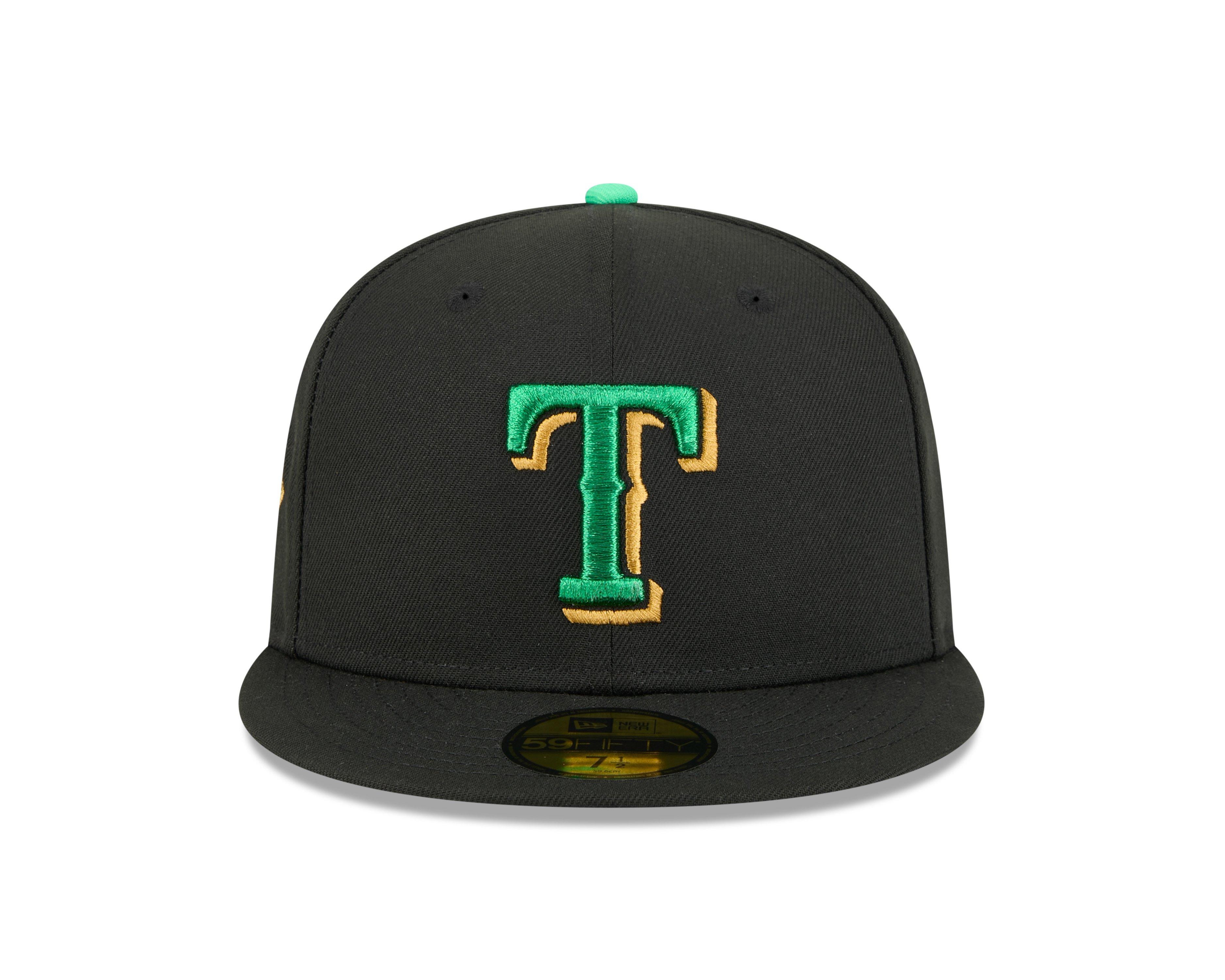 New Era Texas Rangers 59FIFTY St. Paddy's Fitted Hat-Black/Green - BLACK/GREEN Thumbnail View 3