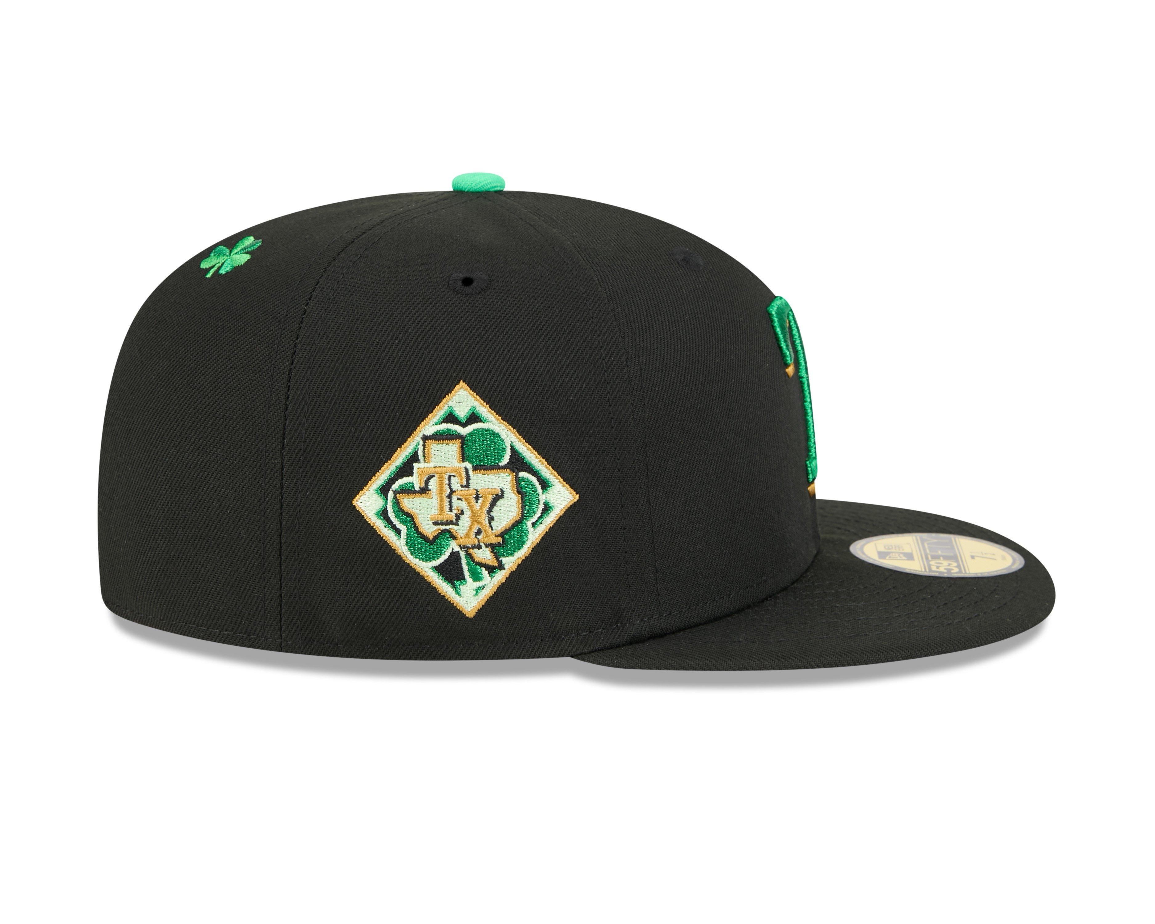 New Era Texas Rangers 59FIFTY St. Paddy's Fitted Hat-Black/Green - BLACK/GREEN Thumbnail View 6