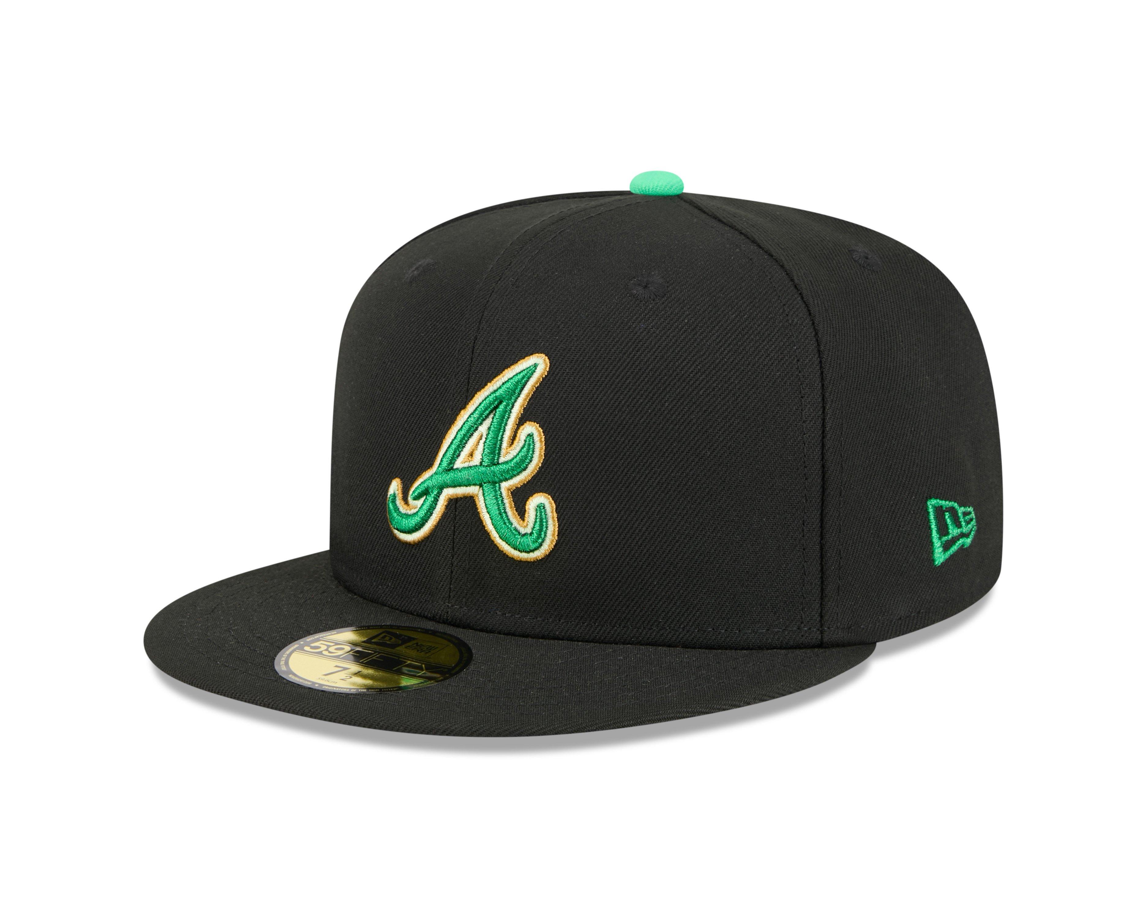 New Era Atlanta Braves 59FIFTY St. Paddy's Fitted Hat-Black/Green - BLACK/GREEN Thumbnail View 1