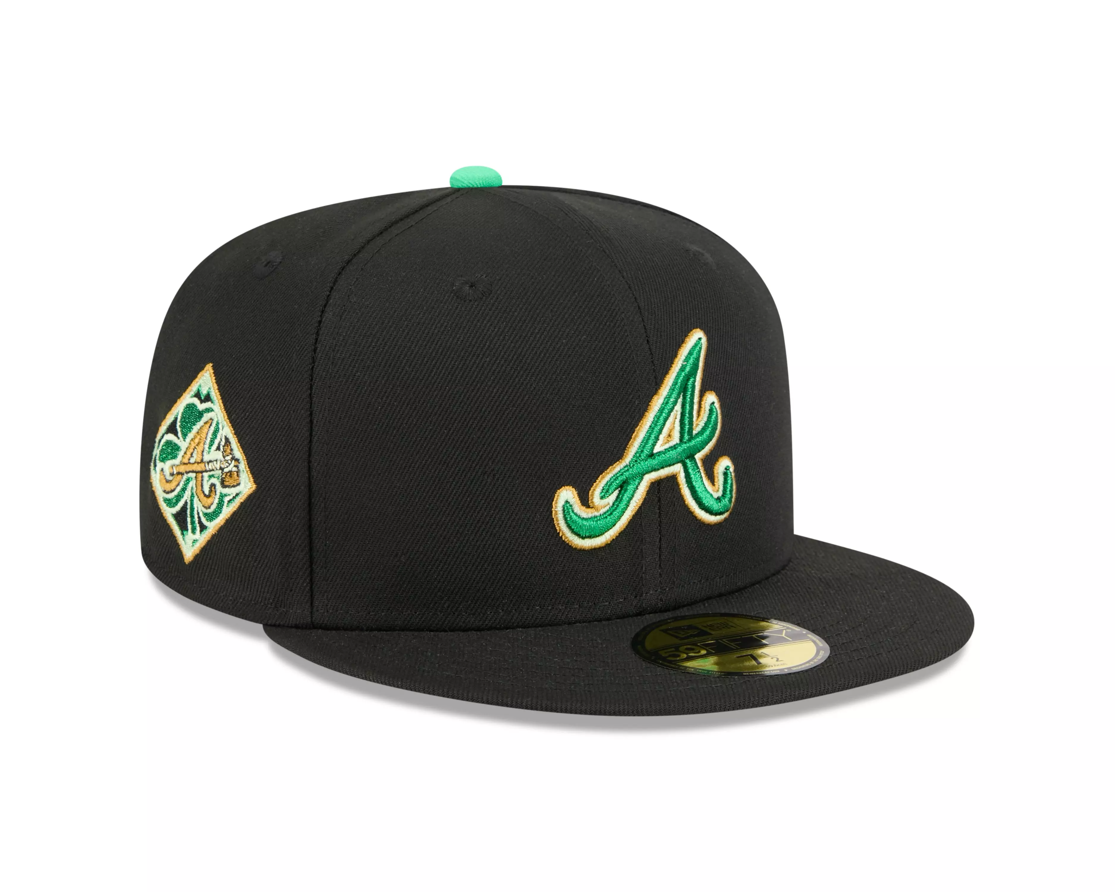 New Era Atlanta Braves 59FIFTY St. Paddy's Fitted Hat-Black/Green - BLACK/GREEN