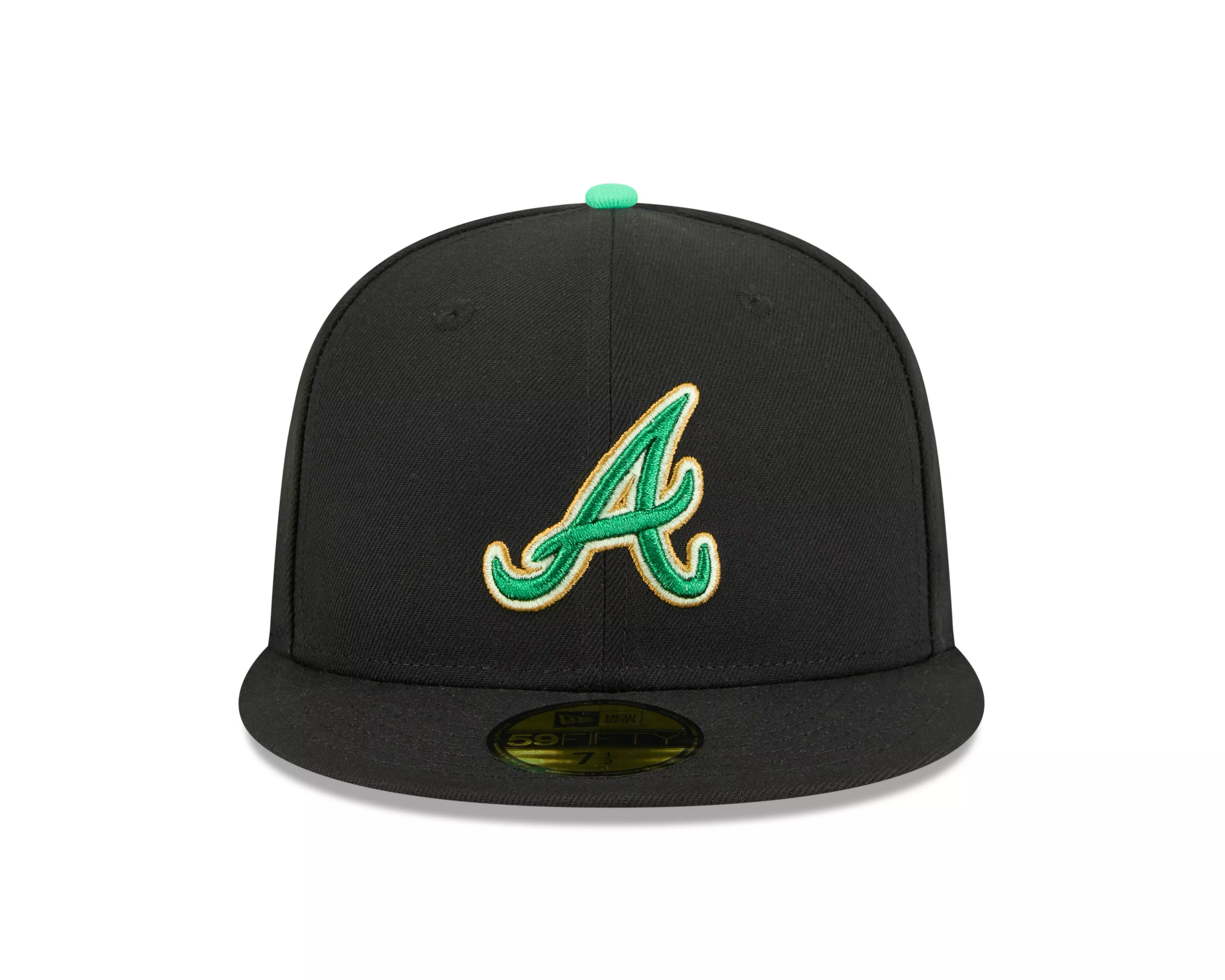 New Era Atlanta Braves 59FIFTY St. Paddy's Fitted Hat-Black/Green - BLACK/GREEN