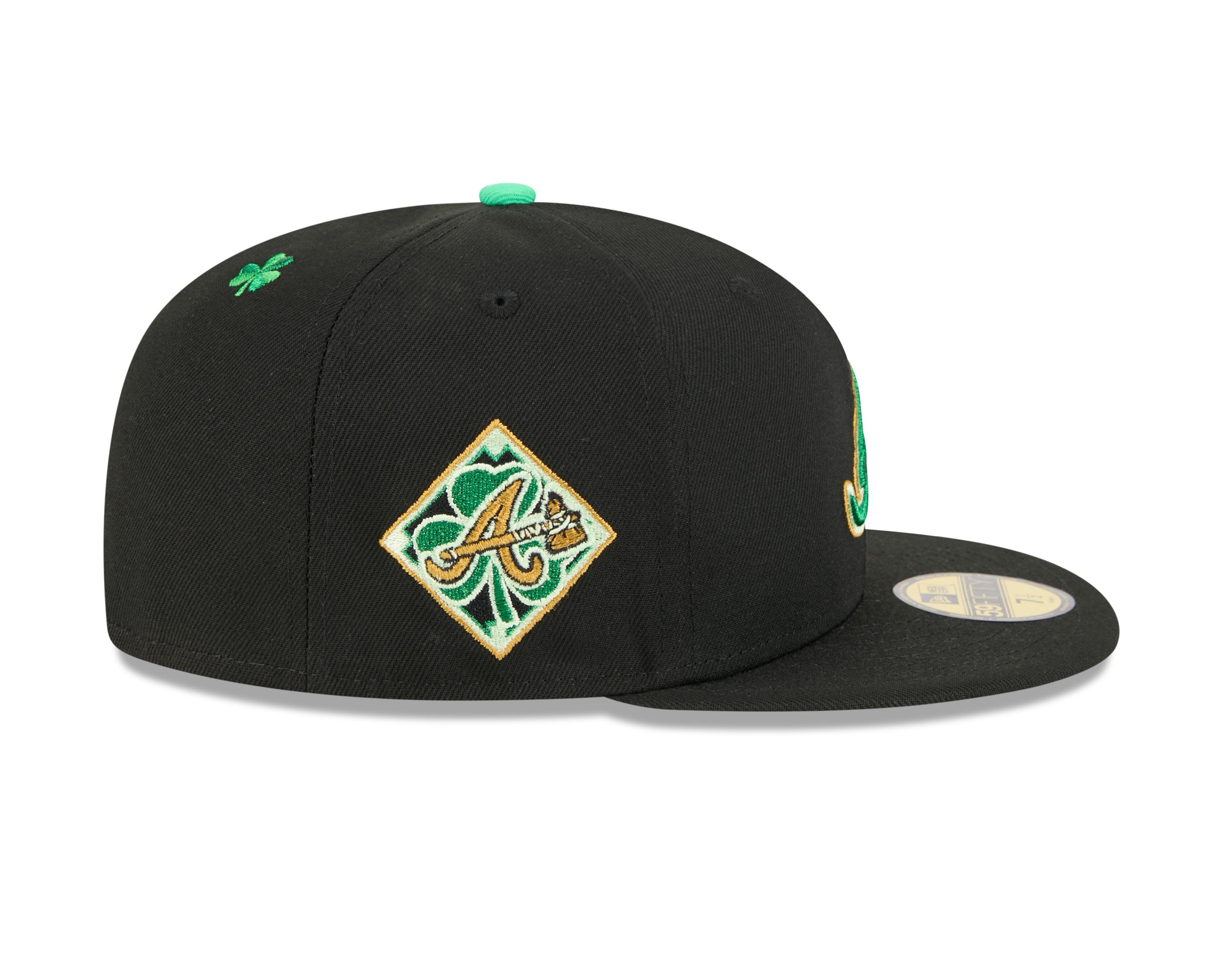 New Era Atlanta Braves 59FIFTY St. Paddy's Fitted Hat-Black/Green - BLACK/GREEN Thumbnail View 6