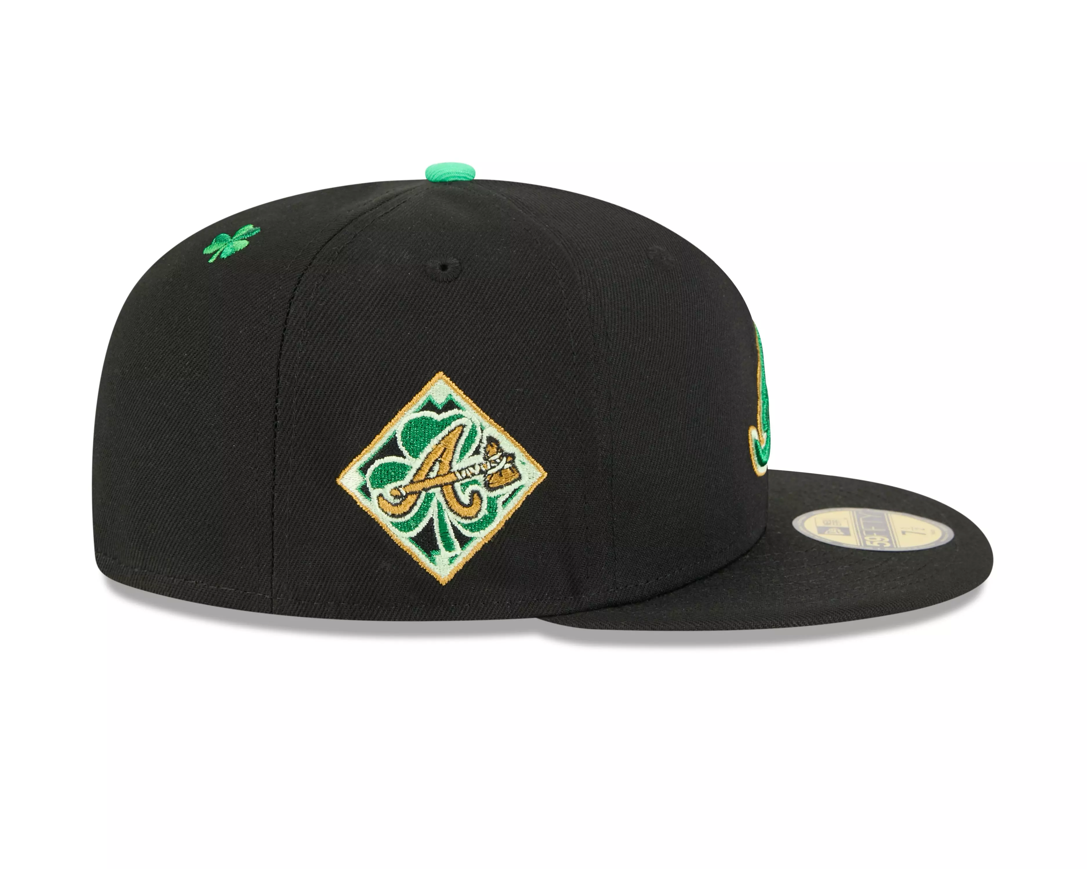 New Era Atlanta Braves 59FIFTY St. Paddy's Fitted Hat-Black/Green - BLACK/GREEN