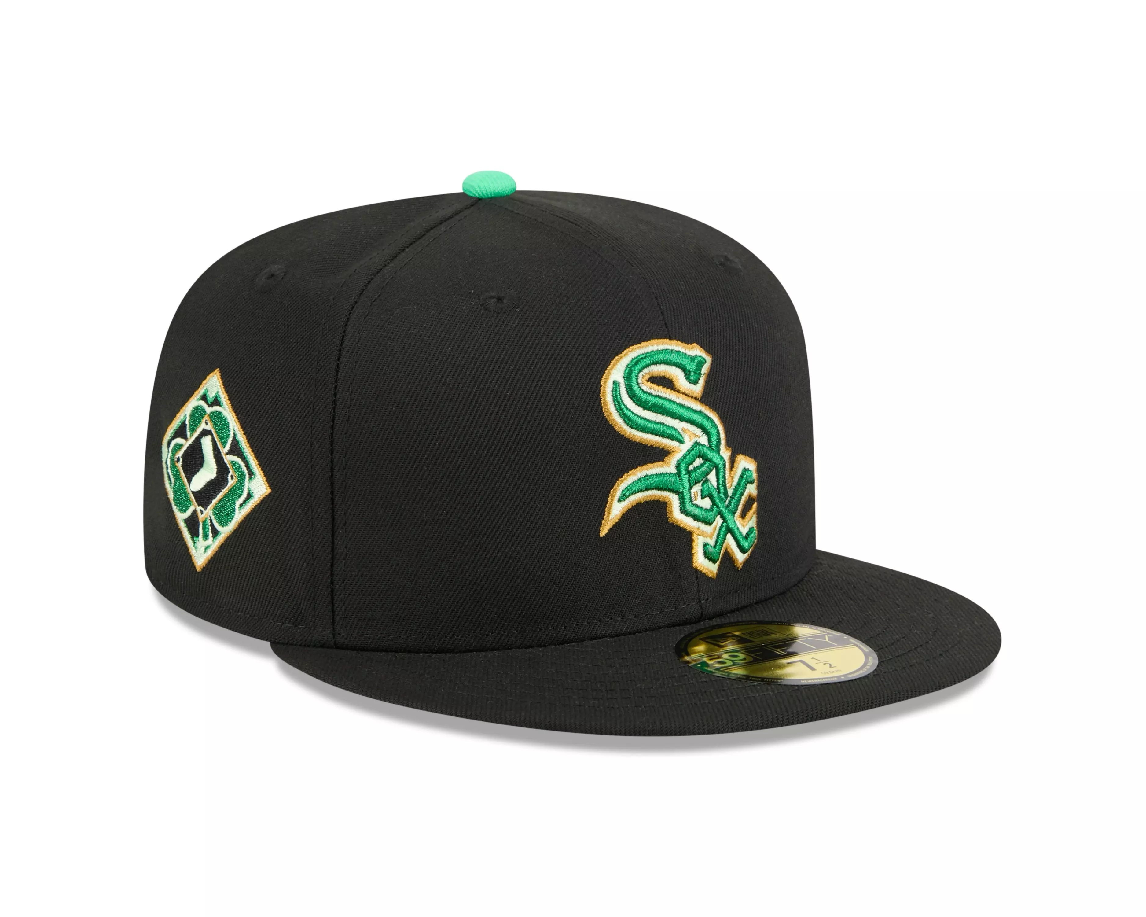 New Era Chicago White Sox 59FIFTY St. Paddy's Fitted Hat-Black/Green - BLACK/GREEN