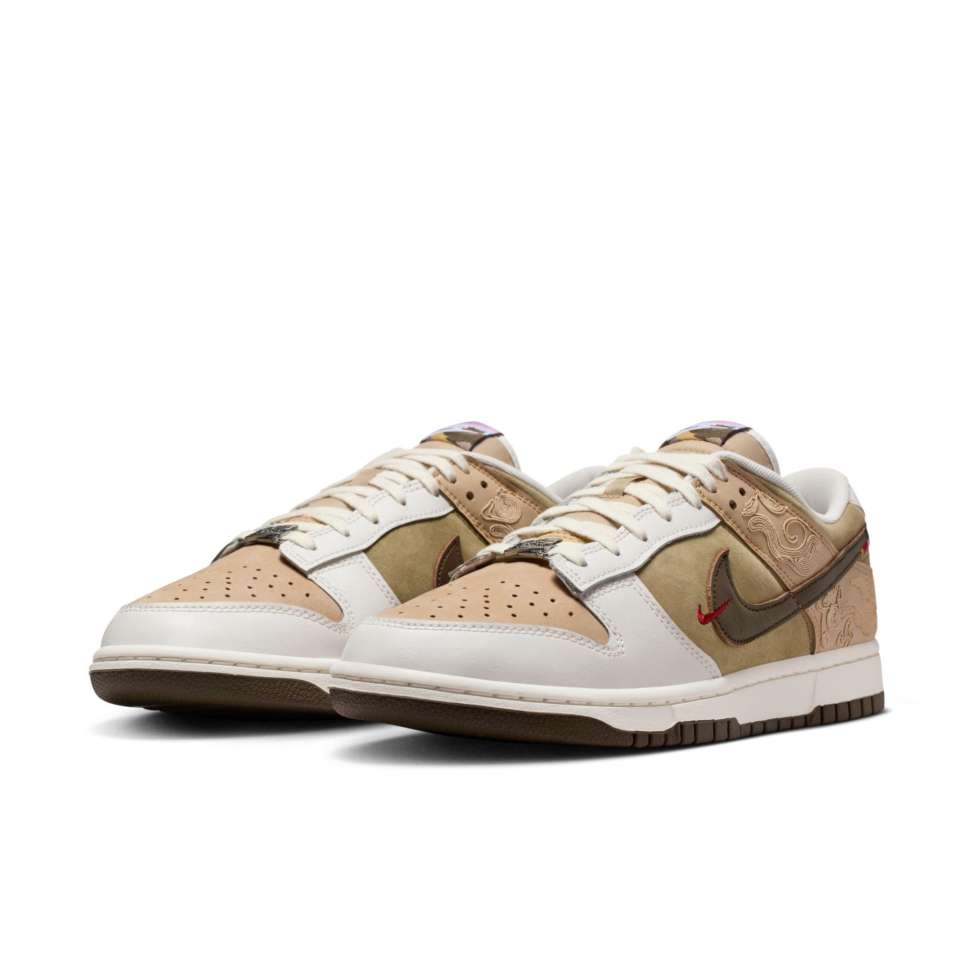 Nike Dunk Low "Linen/Dark Hazel/Phantom/Neutral Olive" Men's Shoe - WHITE/BROWN Thumbnail View 5