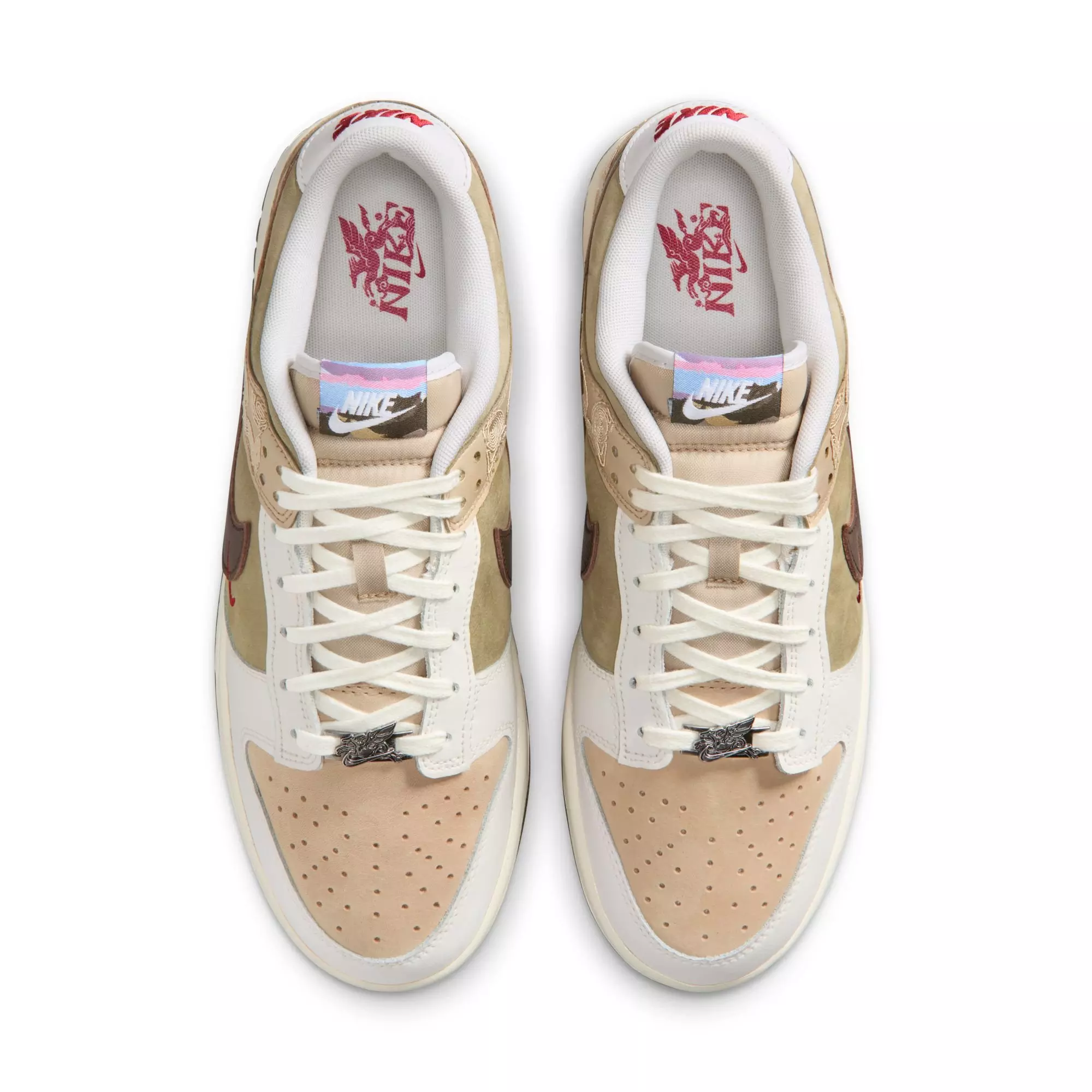 Nike Dunk Low "Linen/Dark Hazel/Phantom/Neutral Olive" Men's Shoe - WHITE/BROWN