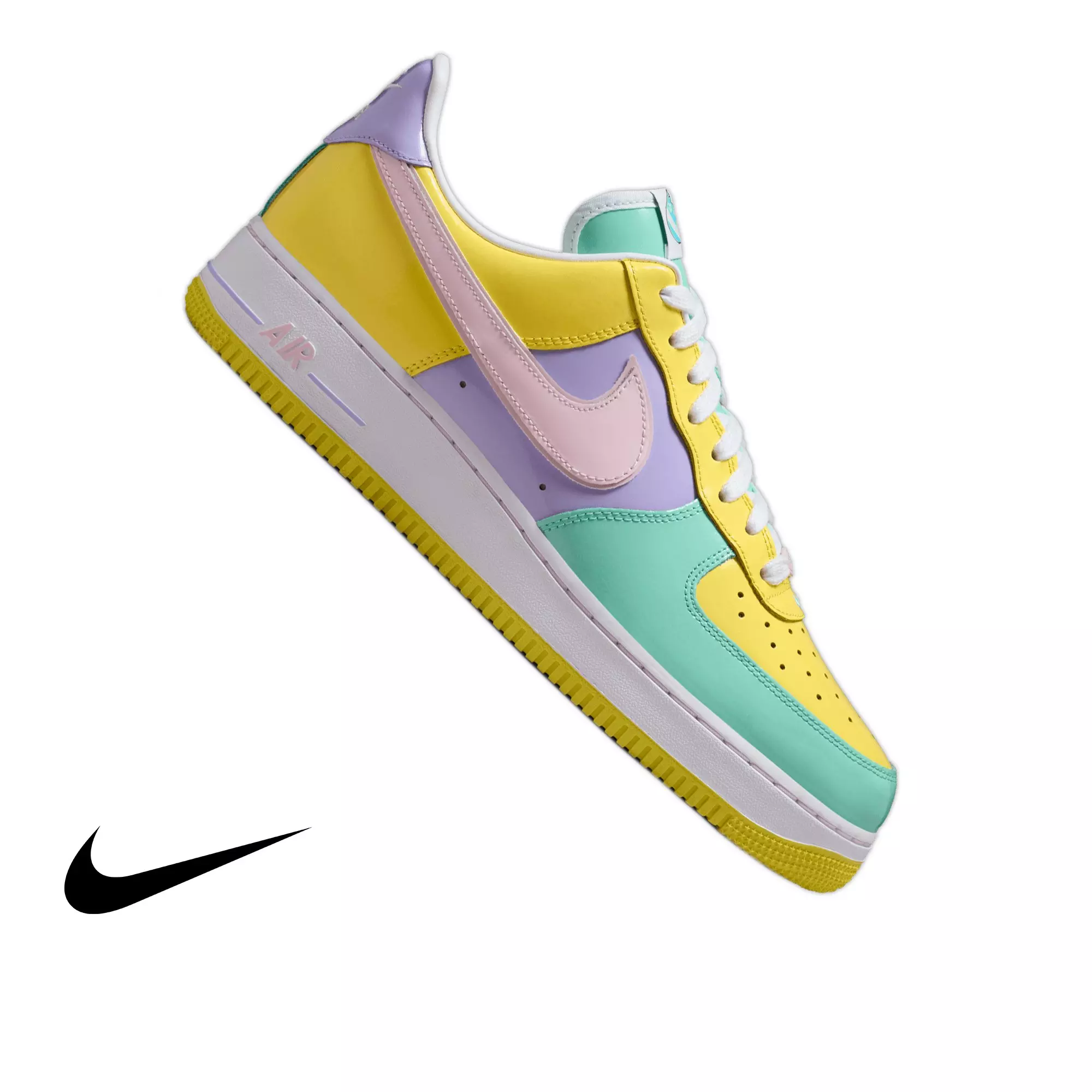 Nike Air Force 1 "Easter" Men's Shoe - MINT/YELLOW/PINK