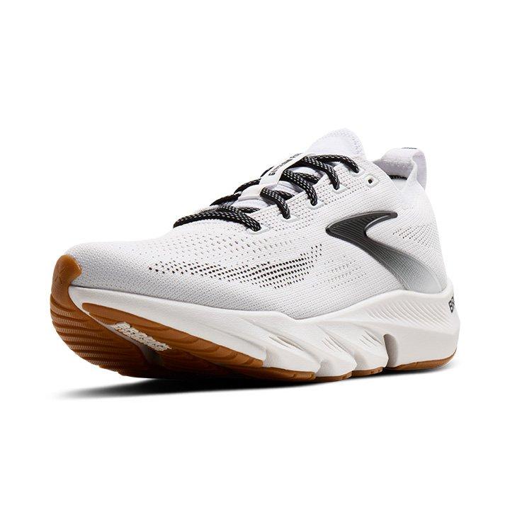 Brooks Glycerin Flex "White/Black/Gum" Men's Running Shoe - WHITE/BLACK Thumbnail View 3