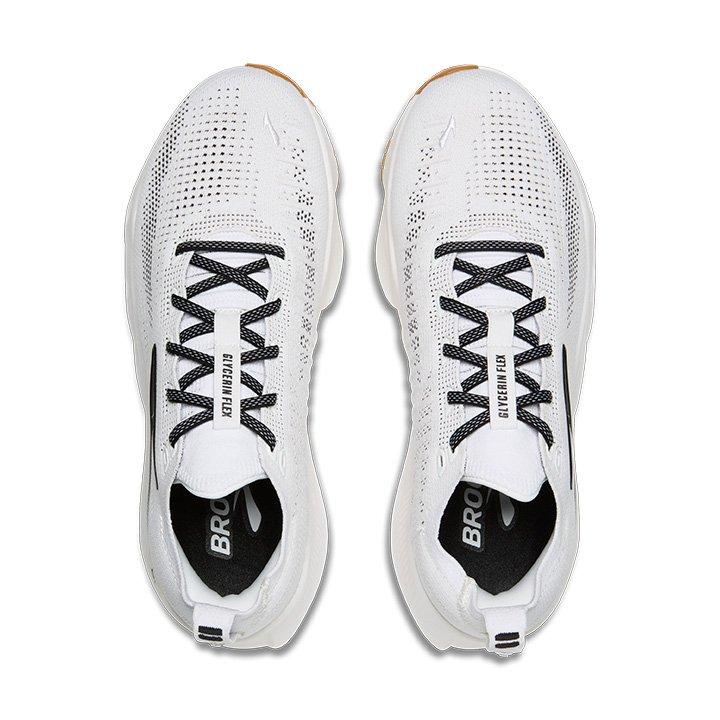 Brooks Glycerin Flex "White/Black/Gum" Men's Running Shoe - WHITE/BLACK Thumbnail View 7