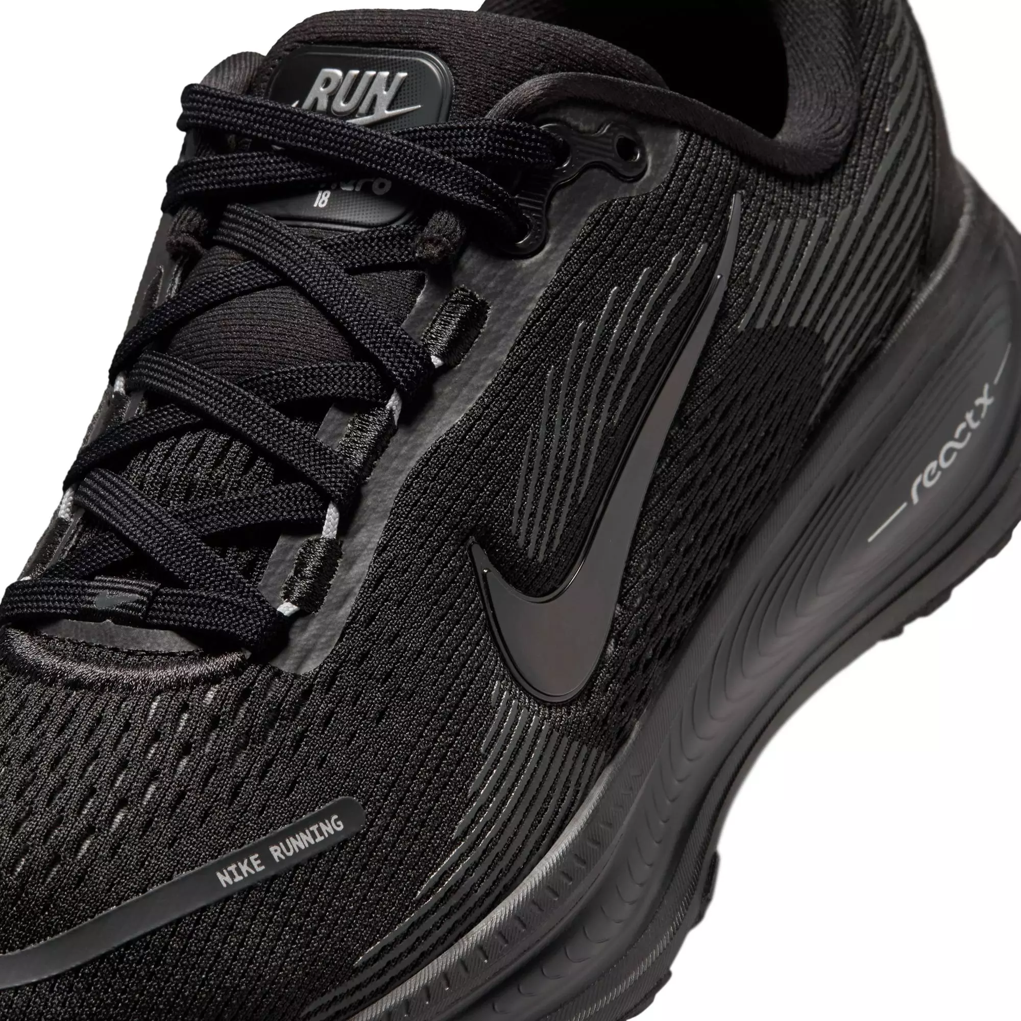 Nike Vomero 18 "Black/Dk Smoke Grey/Lt Smoke Grey" Grade School Boys' Road Running Shoe - BLACK