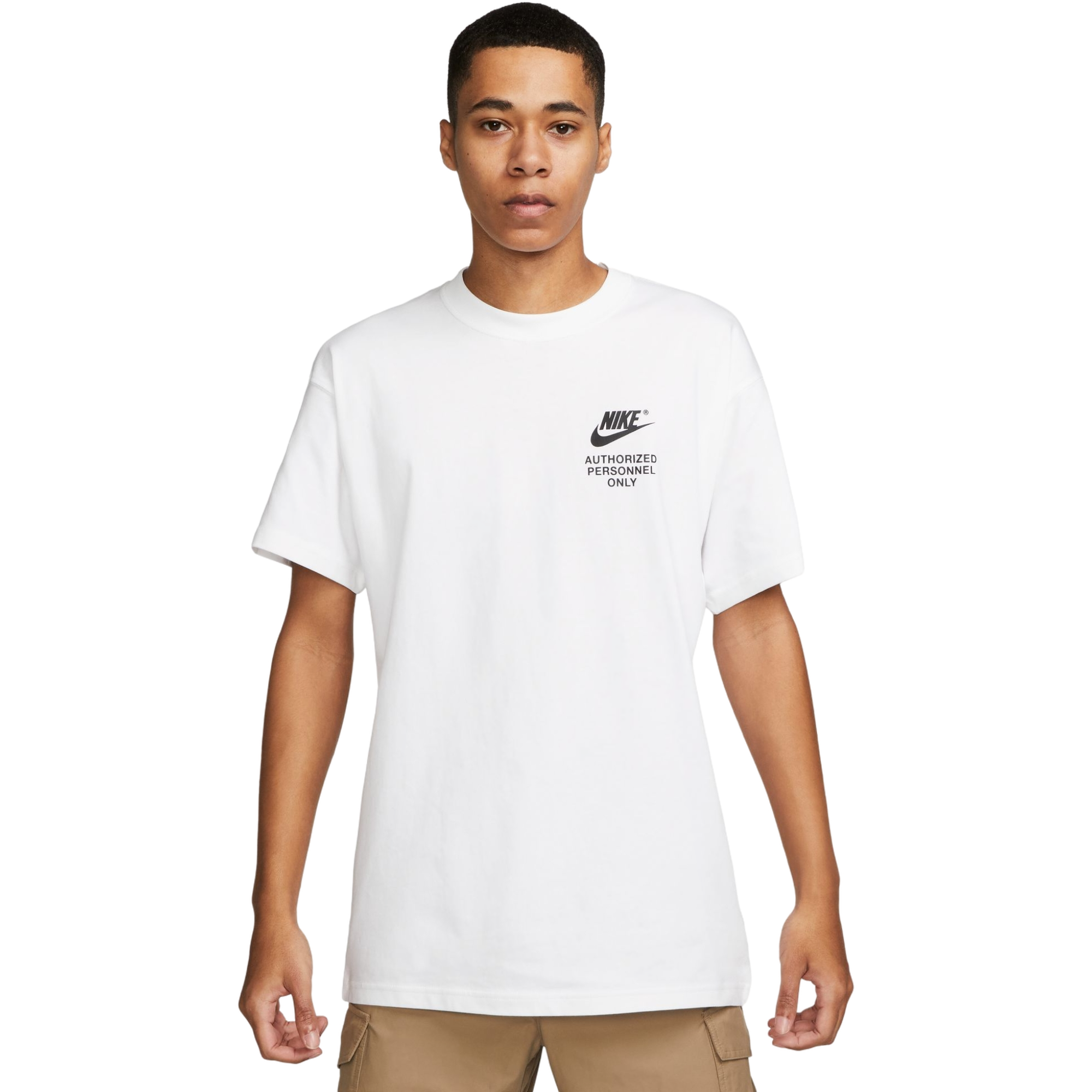 Nike Men's Sportswear Authorized Personnel Tee - White/Black - WHITE/BLACK Thumbnail View 1