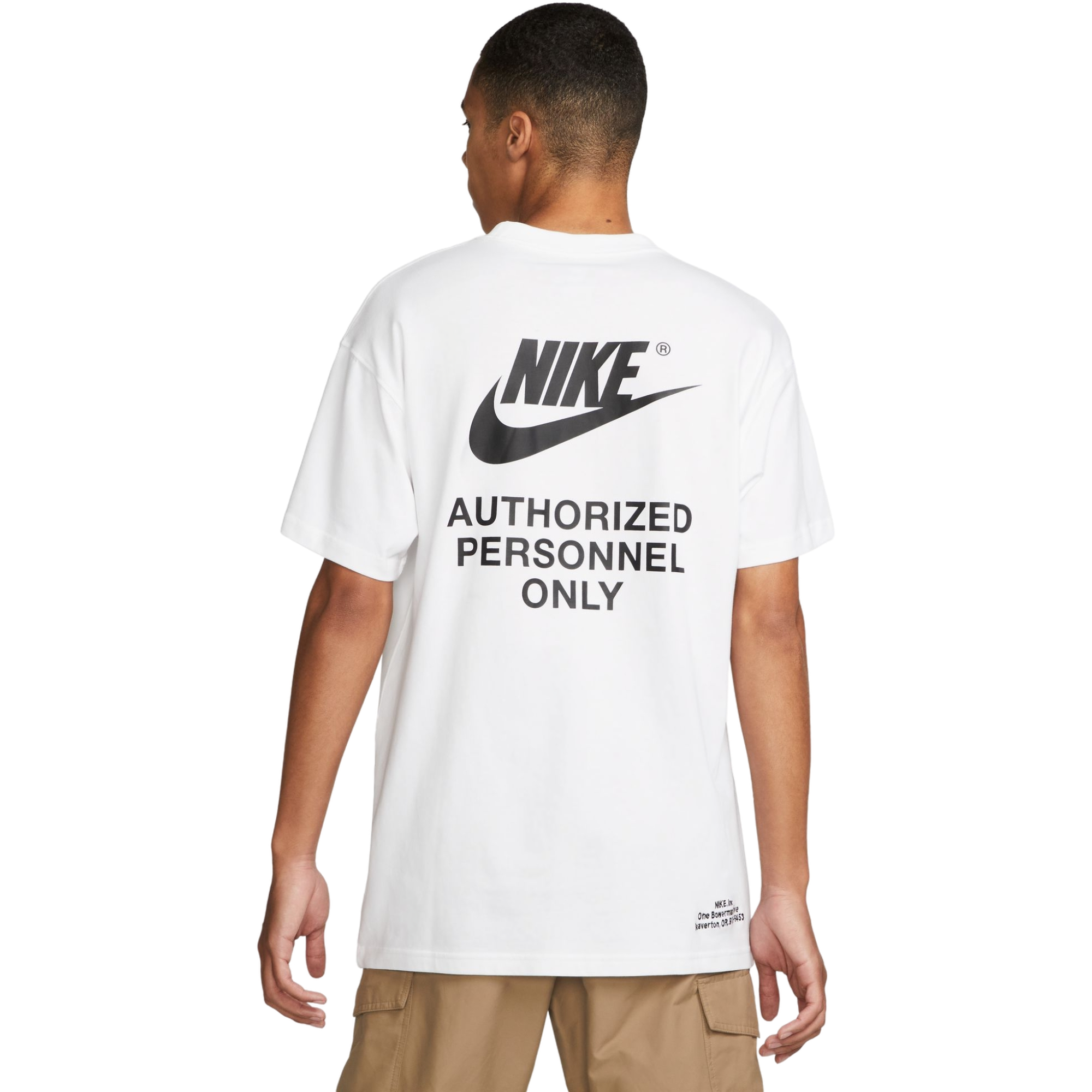 Nike Men's Sportswear Authorized Personnel Tee - White/Black - WHITE/BLACK Thumbnail View 2