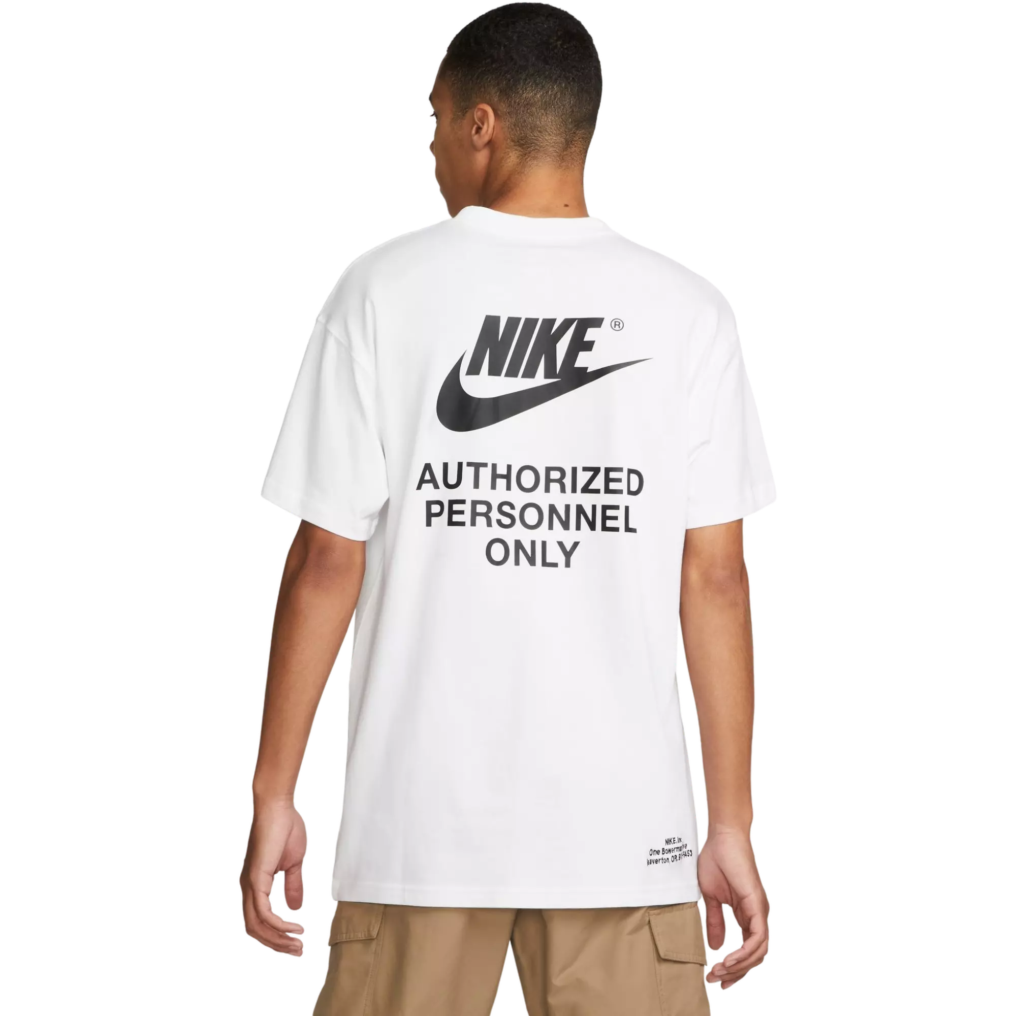 Nike Men's Sportswear Authorized Personnel Tee - White/Black - WHITE/BLACK