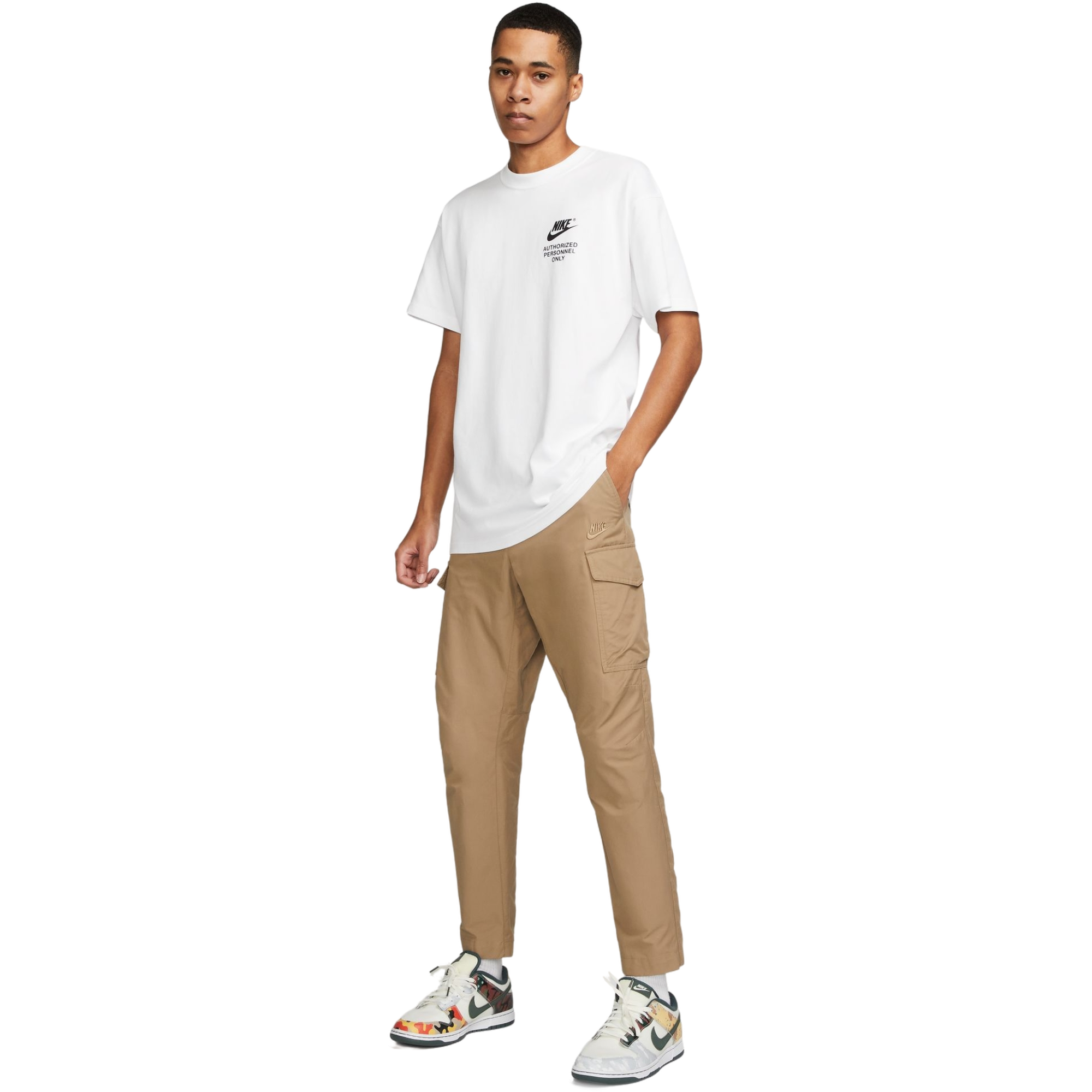 Nike Men's Sportswear Authorized Personnel Tee - White/Black - WHITE/BLACK Thumbnail View 6