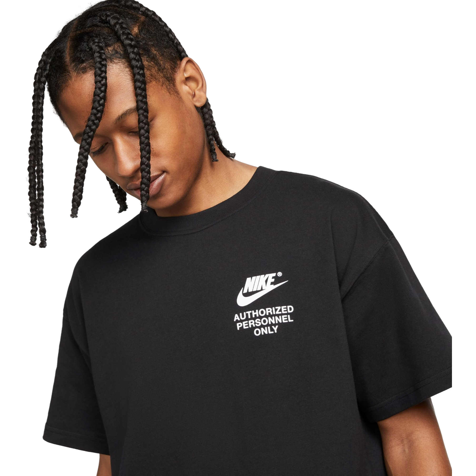 Nike Men's Sportswear Tee-Black/White - BLACK/WHITE Thumbnail View 3