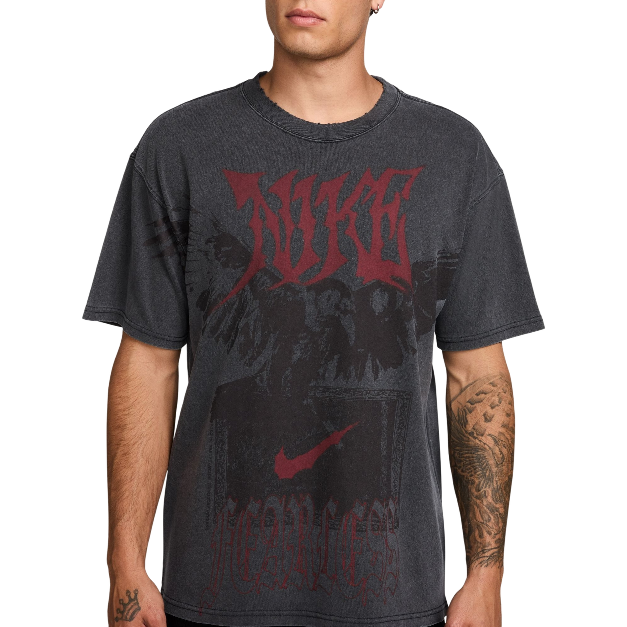 Nike Men's Basketball Tee-Dark Grey - DARK GREY Thumbnail View 3