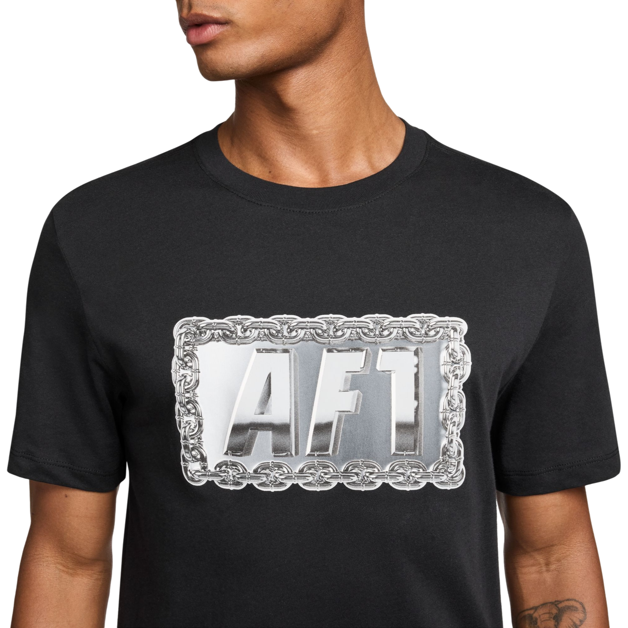 Nike Men's Sportswear AF1 Graphic Tee - BLACK Thumbnail View 3