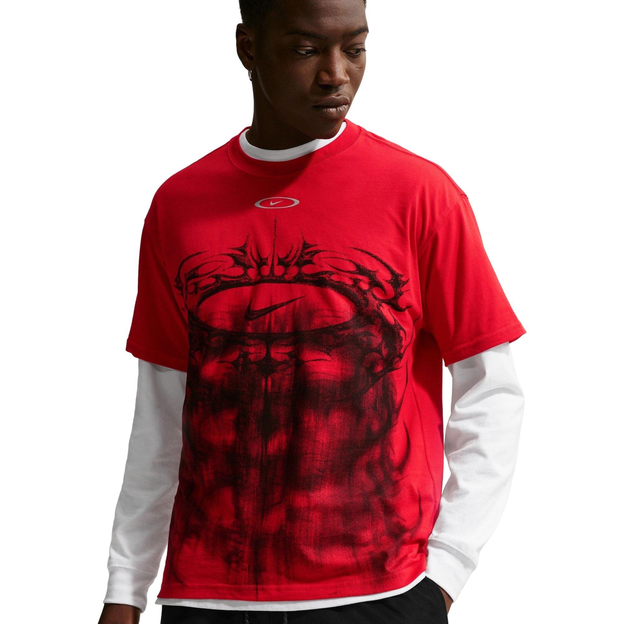 Nike Men's Sportswear Max90 Tee - Red/Black - RED/BLACK Thumbnail View 5