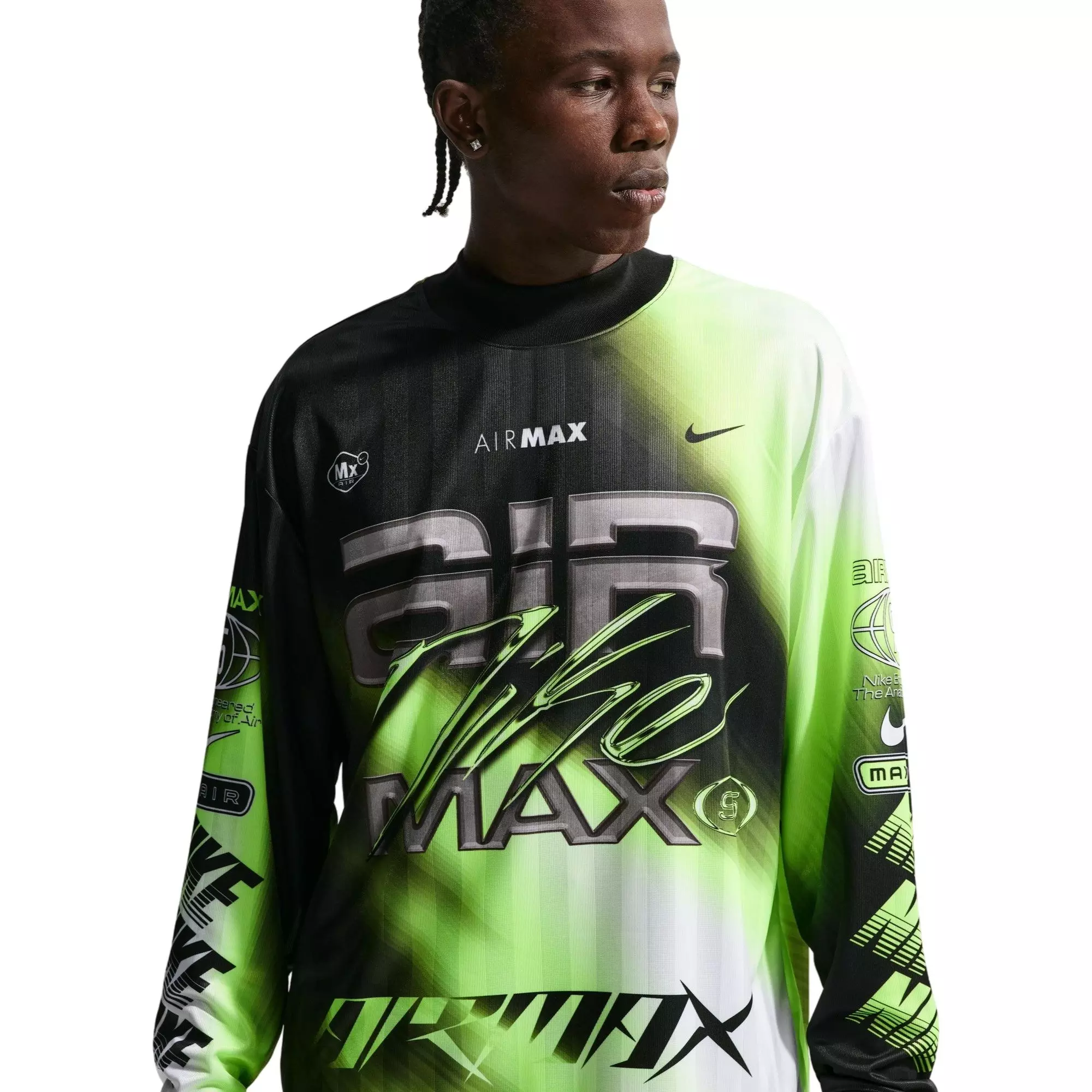 Nike Men's Air Max 95 Long-Sleeve Jersey - BLACK/GREEN
