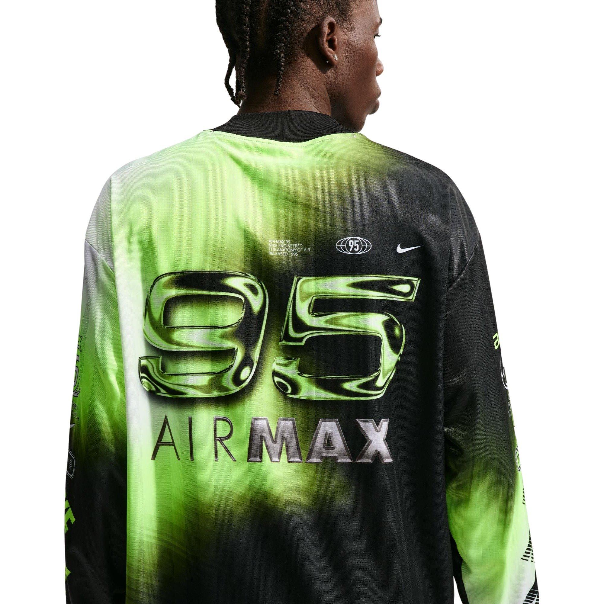 Nike Men's Air Max 95 Long-Sleeve Jersey - BLACK/GREEN Thumbnail View 4