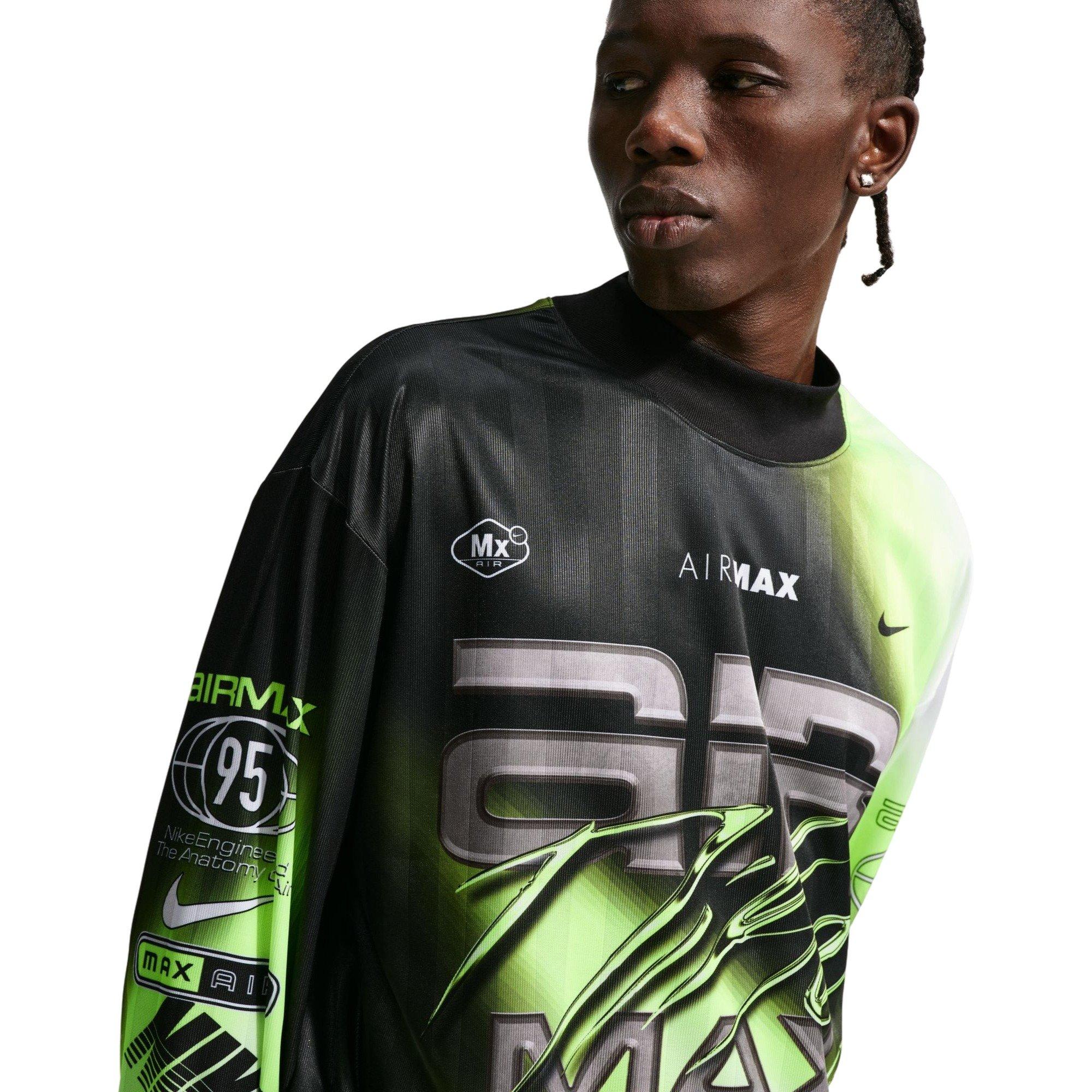 Nike Men's Culture of Football Dri-FIT Long-Sleeve Soccer Jersey - BLACK/GREEN Thumbnail View 5