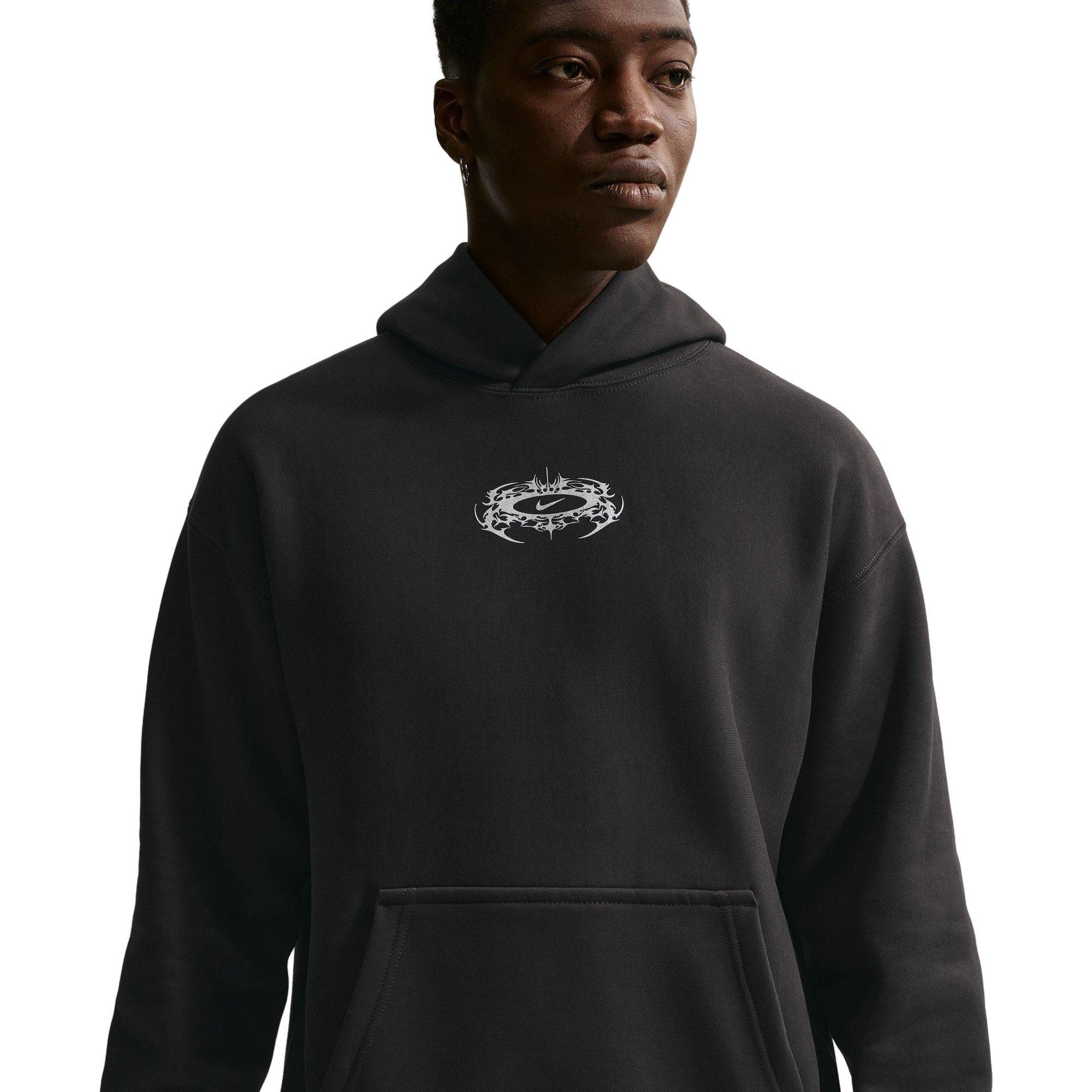 Nike Men's Solo Swoosh Pullover Hoodie - BLACK Thumbnail View 3