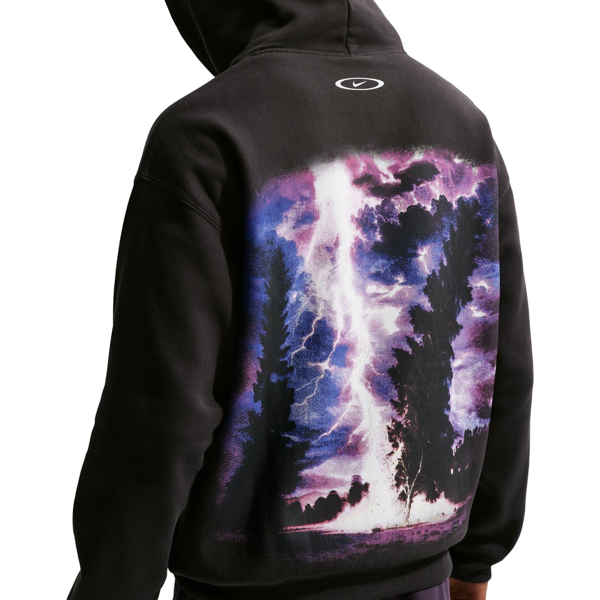 Nike Men's Solo Swoosh Pullover Hoodie - BLACK Thumbnail View 4