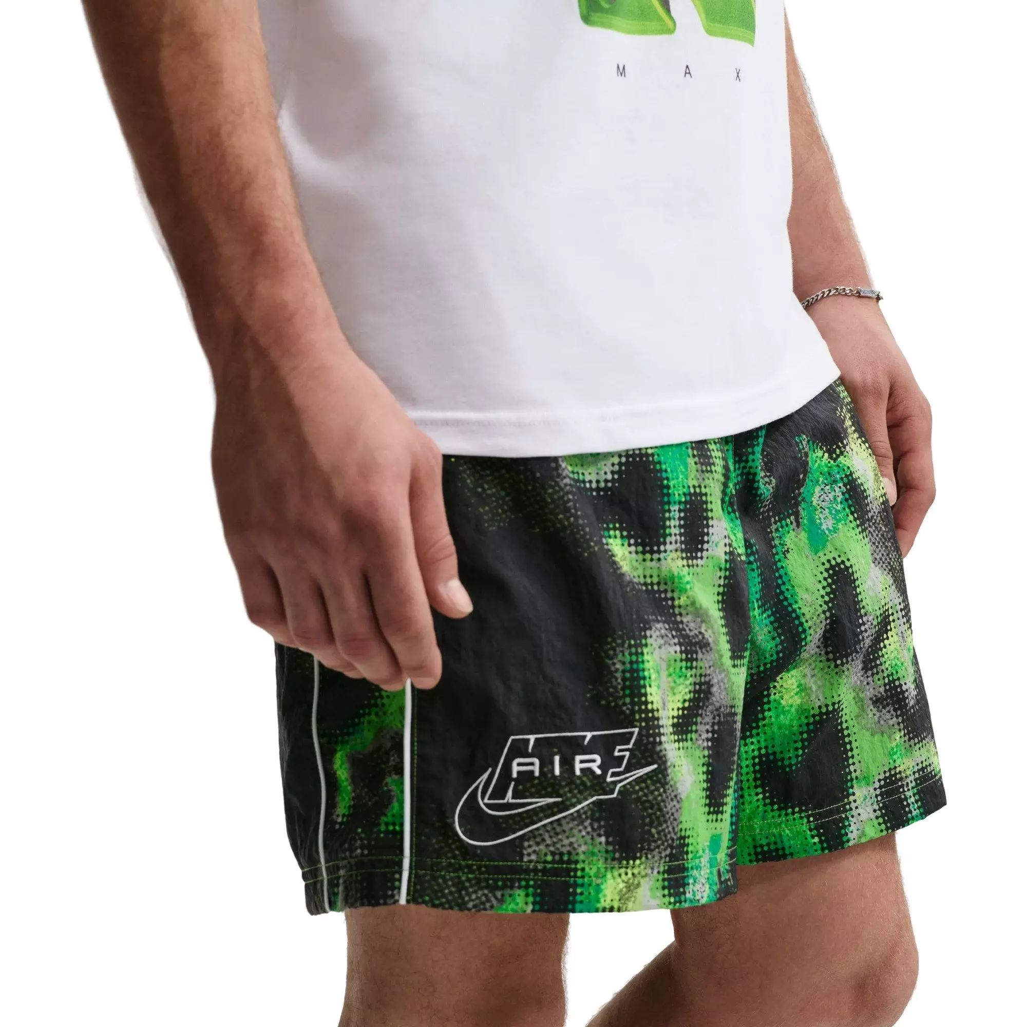 Nike Men's Air Woven Shorts - Green/Black - GREEN/BLACK