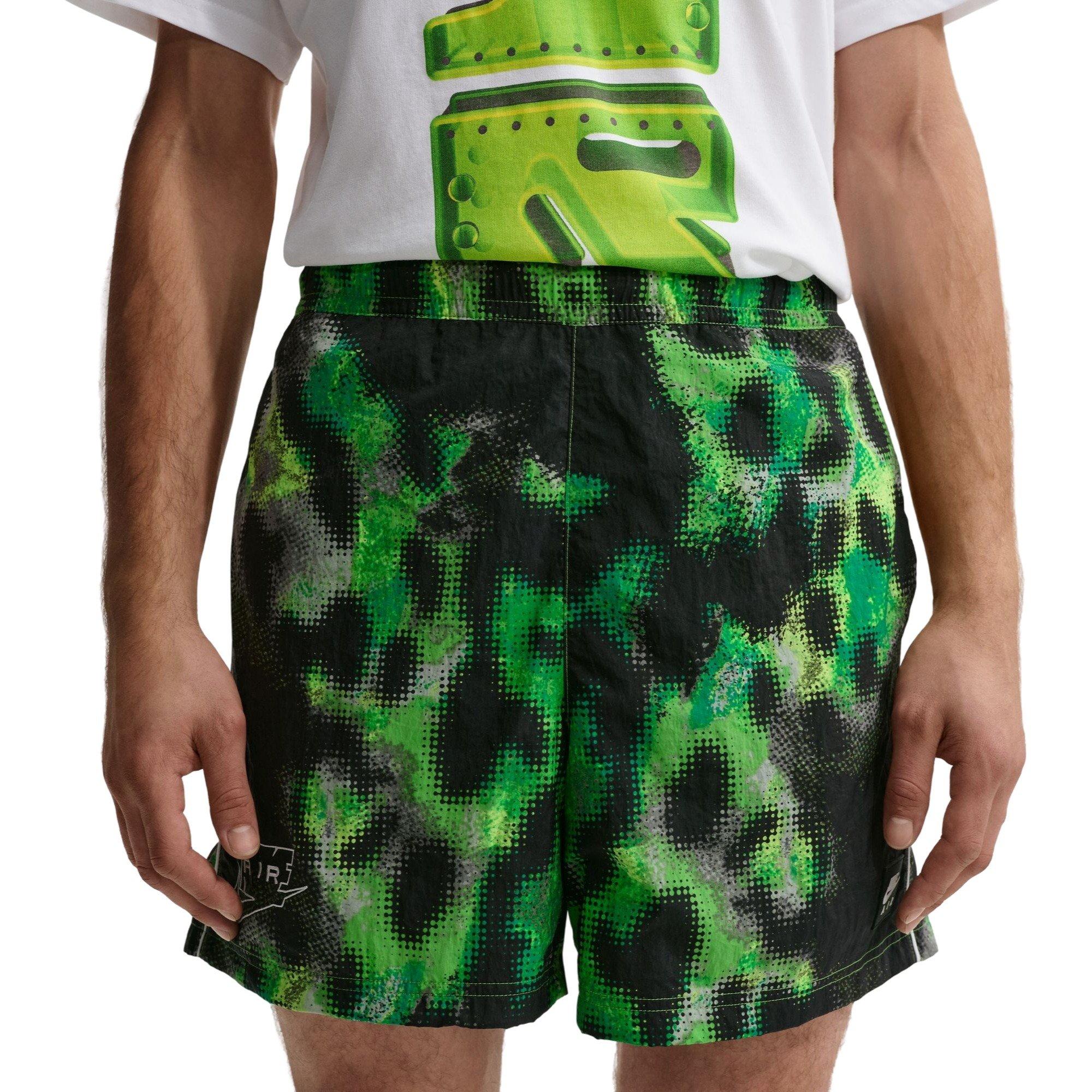 Nike Men's Air Woven Shorts - Green/Black - GREEN/BLACK Thumbnail View 4