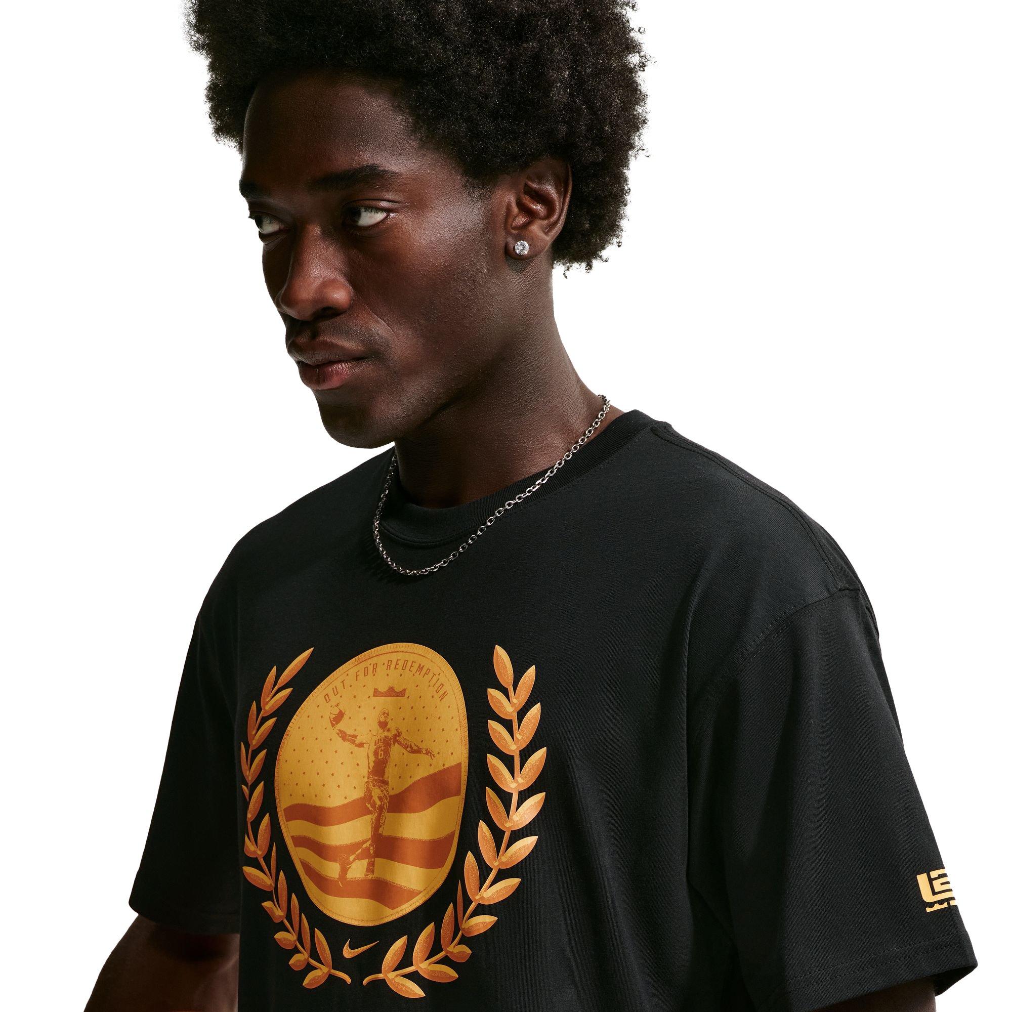 Nike LeBron "Out For Redemption" Men's Basketball Tee - BLACK Thumbnail View 3