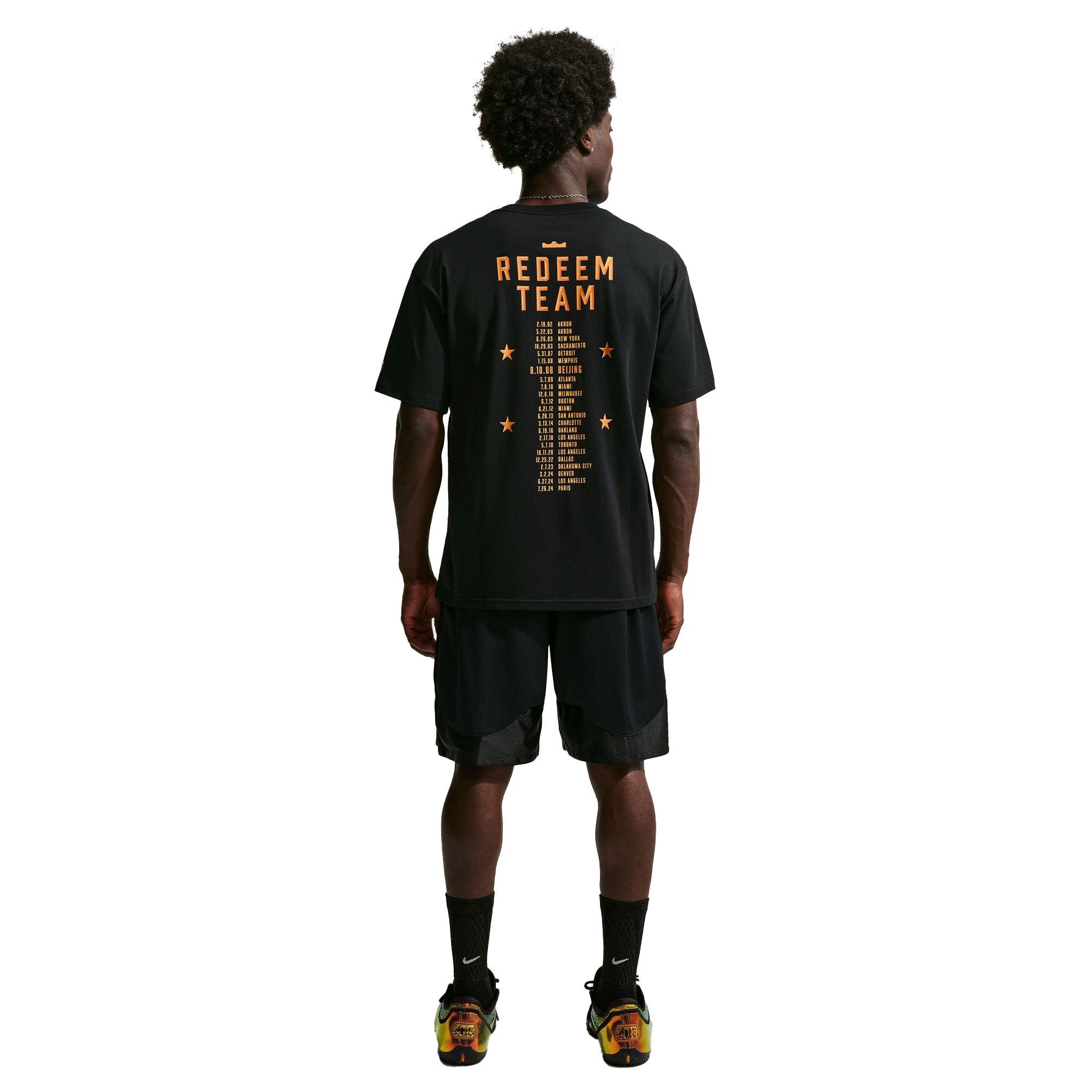 Nike LeBron "Out For Redemption" Men's Basketball Tee - BLACK Thumbnail View 6