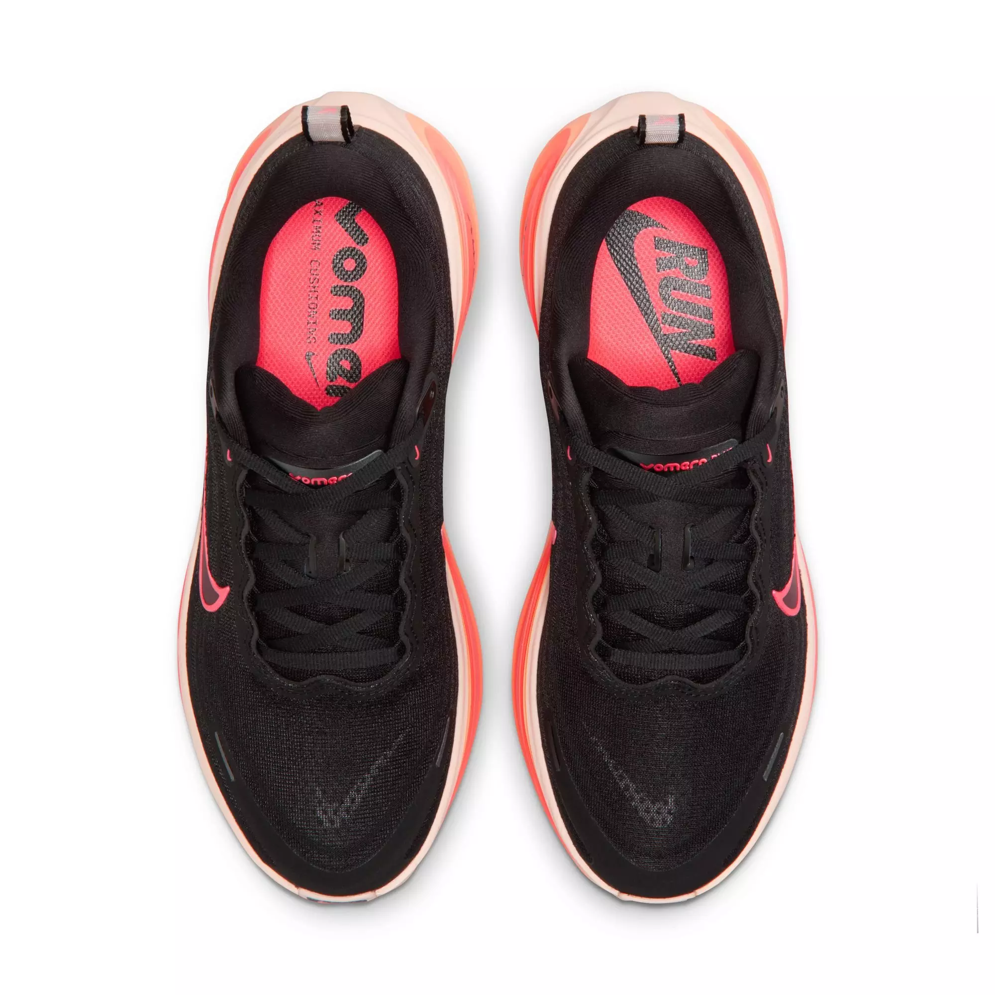 Nike Vomero Plus "Black/Hot Lava/Washed Coral/Bright Mango" Women's Road Running Shoe - BLACK/ORANGE