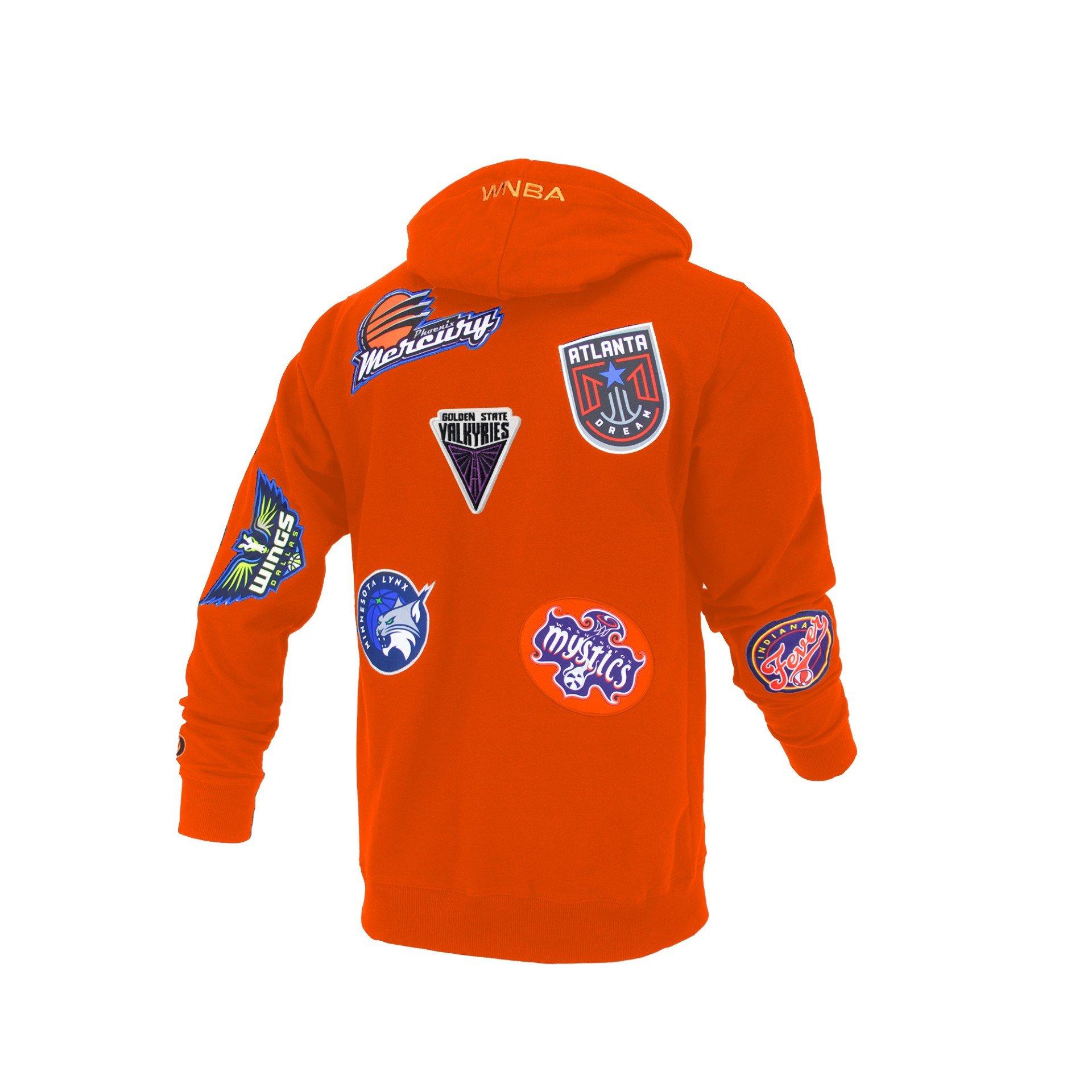 FISLL Men's WNBA All Over Print Fleece Hoodie - Orange - ORANGE Thumbnail View 2