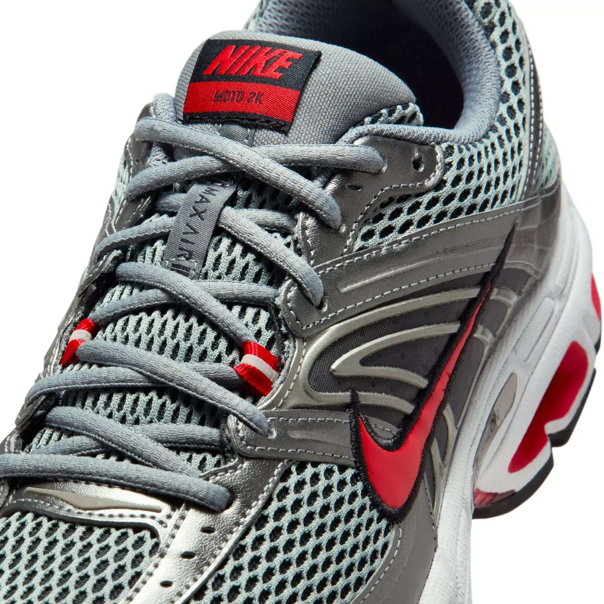Nike Air Max Moto 2K "Smoke Grey/University Red/Black" Men's Shoe - GREY/RED