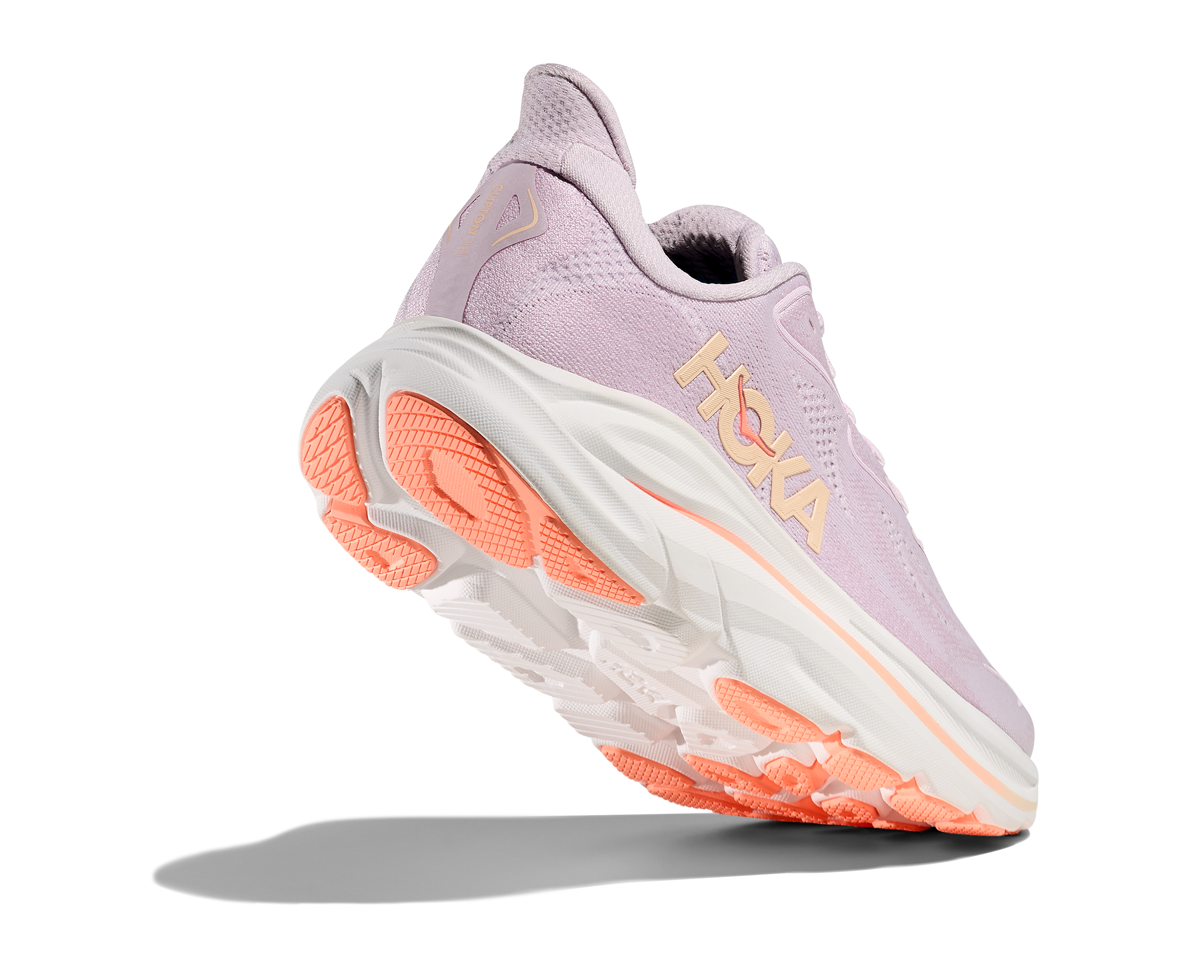 Hoka Clifton 10 "Lilac Cream/Tangerine Glow" Women's Running Shoe - PURPLE/ORANGE Thumbnail View 5