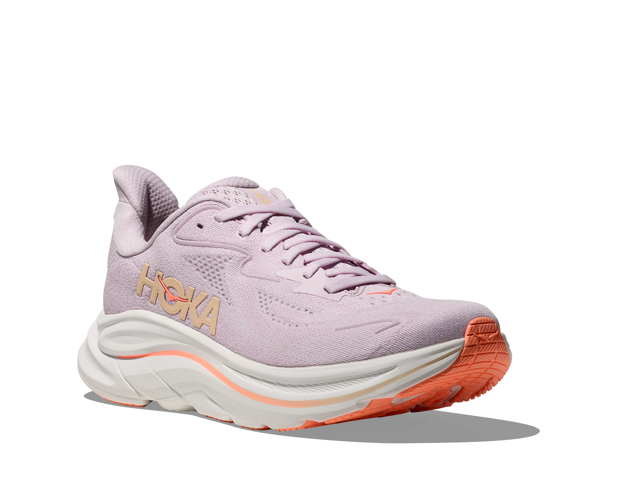 Hoka Clifton 10 "Lilac Cream/Tangerine Glow" Women's Running Shoe - PURPLE/ORANGE Thumbnail View 7