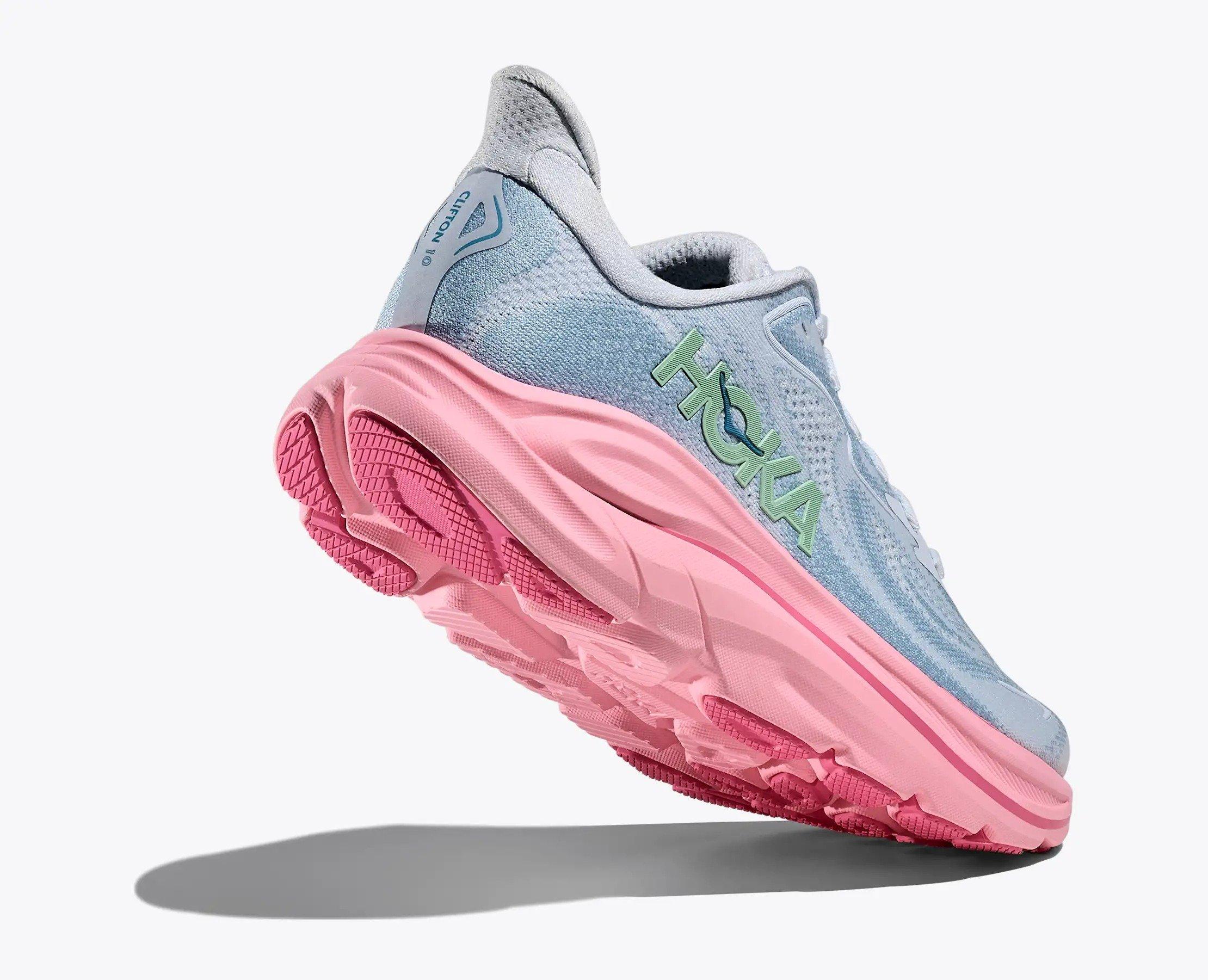Hoka Clifton 10 "Overcast/Petal" Women's Running Shoe - BLUE/PINK Thumbnail View 4