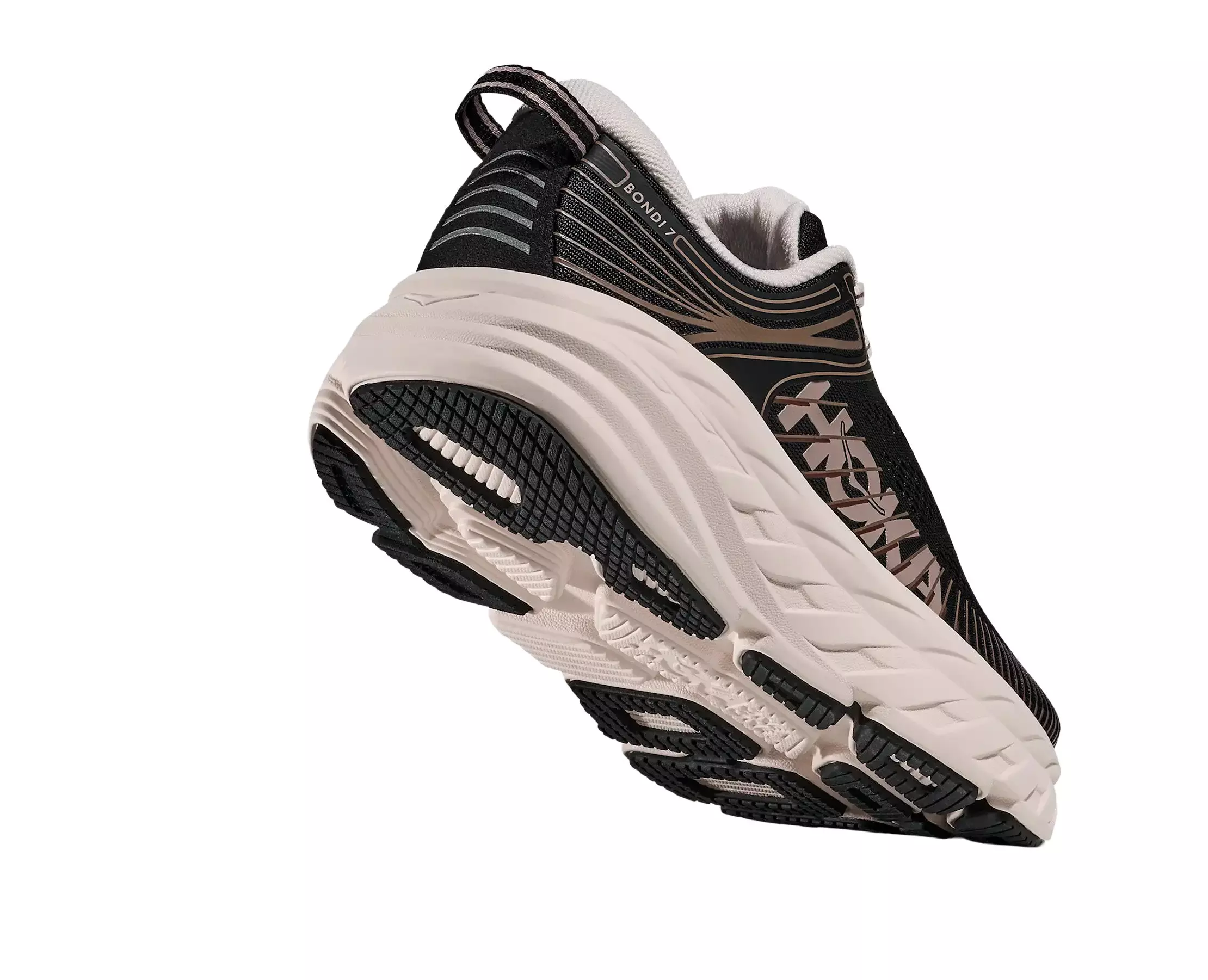 Hoka Bondi 7 "Black/Rose Cream" Women's Running Shoe - BLACK/PINK